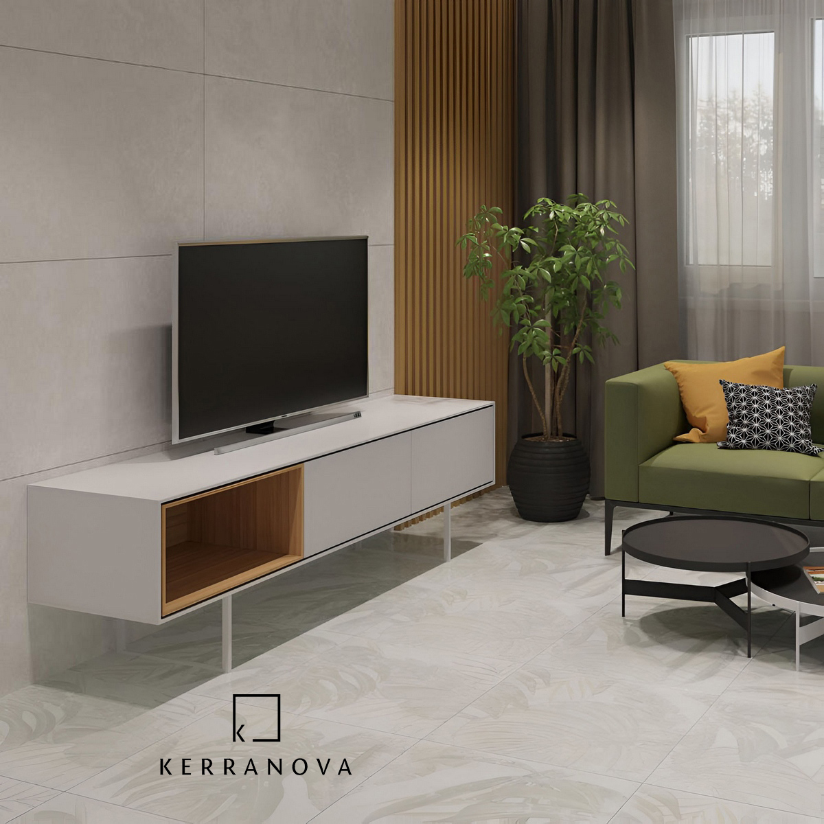 Изображение товара Керамогранит Kerranova Central park K-701/MR/600x1200 60x120см цвет белый