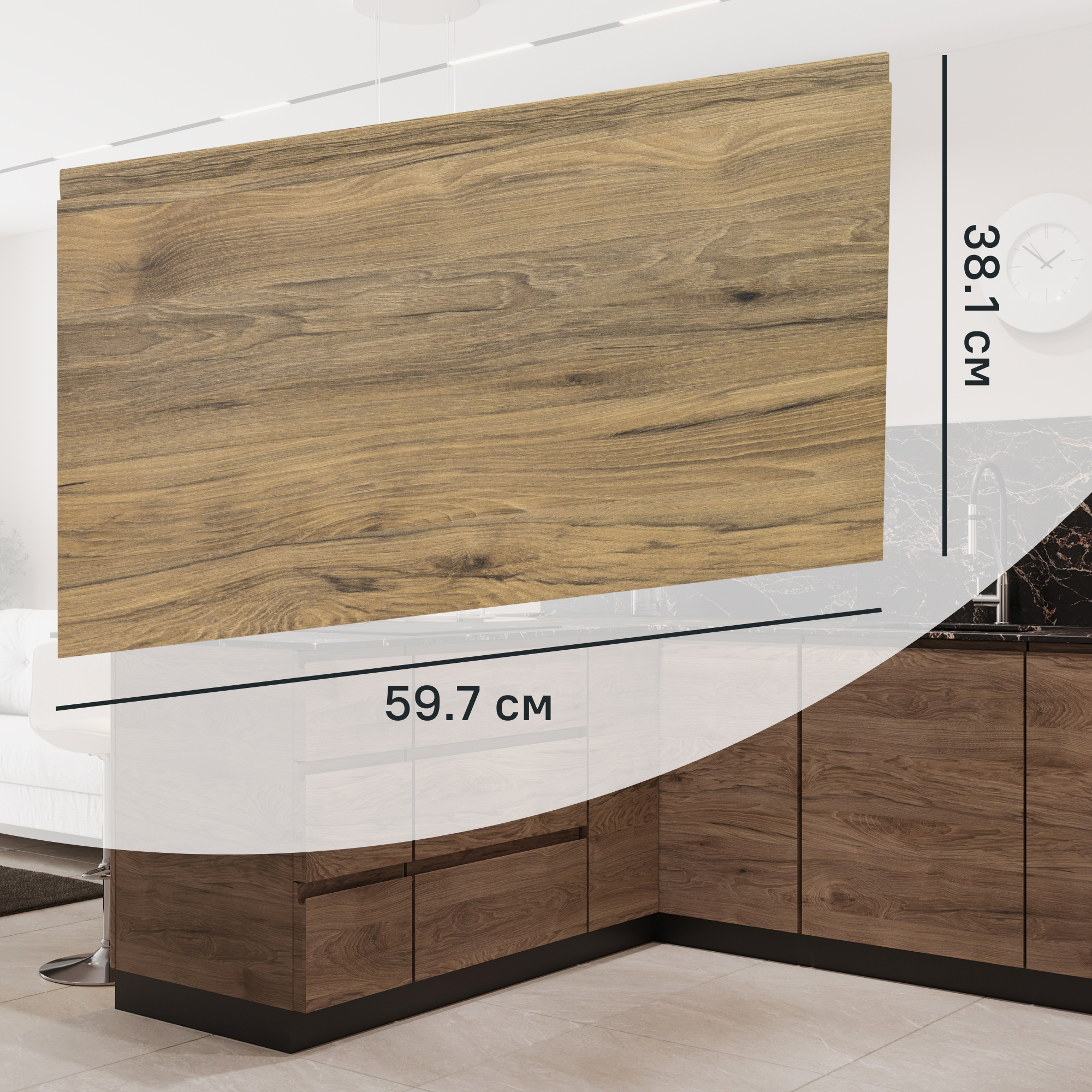 Изображение товара Фасад выдвижного ящика Токио 59.7x38.1 см KONSENSA ЛДСП цвет темное дерево Изображение товара Фасад выдвижного ящика Токио 59.7x38.1 см KONSENSA ЛДСП цвет темное дерево