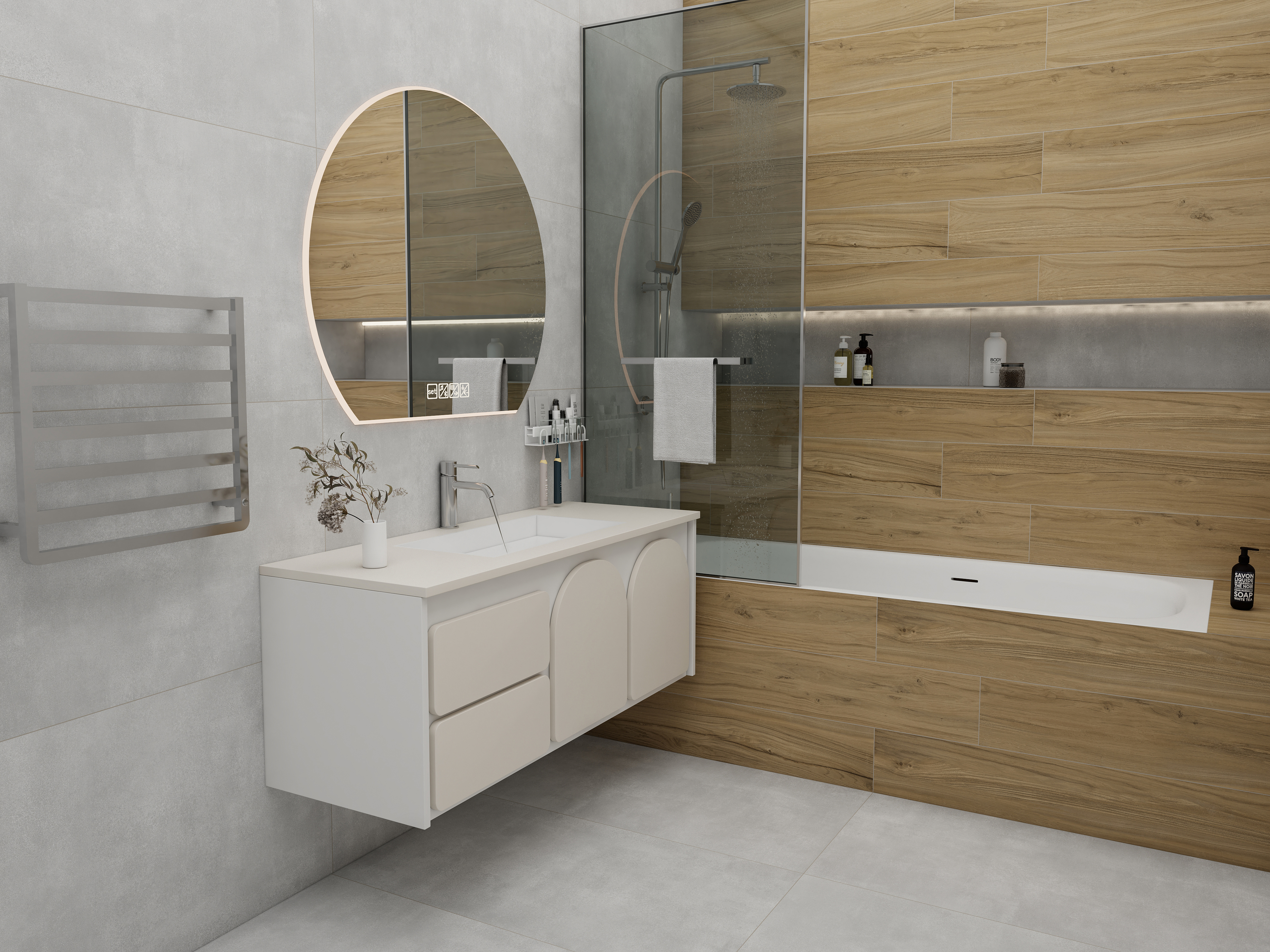 Изображение товара Керамогранит Duna Ground 60x120 см серый бетонный эффект для пола и стен