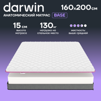 Изображение товара Матрас Darwin Base 160x200 см беспружинный ортопедический жесткий