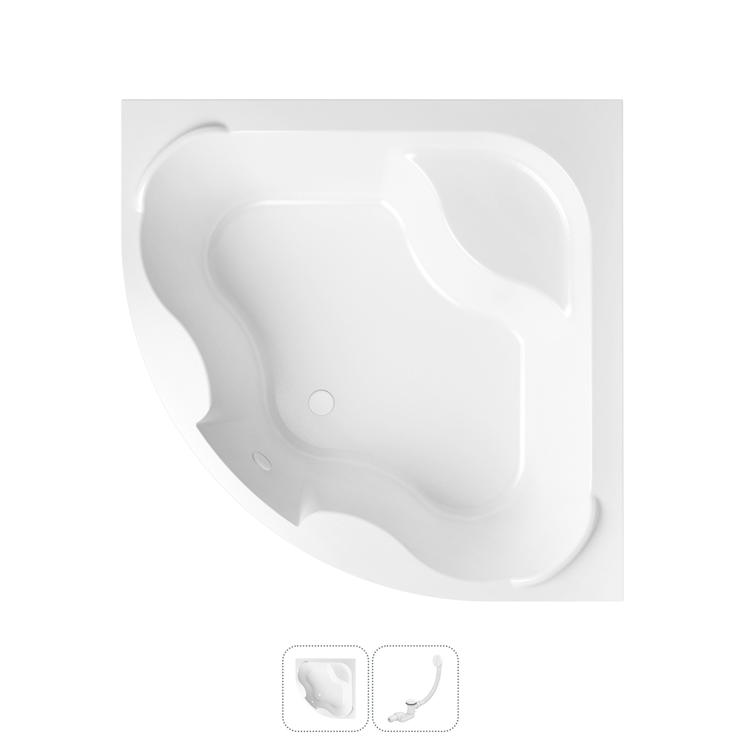 Изображение товара Прямоугольная ванна LAVINIA BOHO 150x150 см из акрила с гидрозатвором