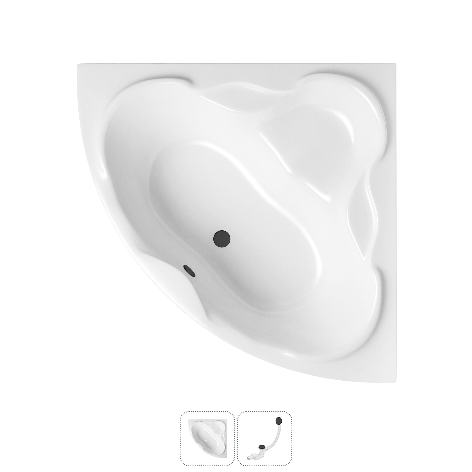 Изображение товара Прямоугольная ванна LAVINIA BOHO Elegant 150х150 см с автоматическим сливом