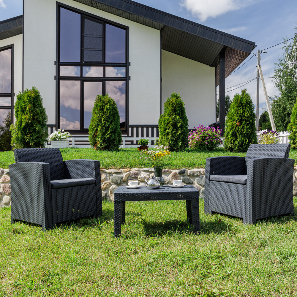 Изображение товара Набор садовой мебели для отдыха Royal Family Lana 2 кресла и столик серый