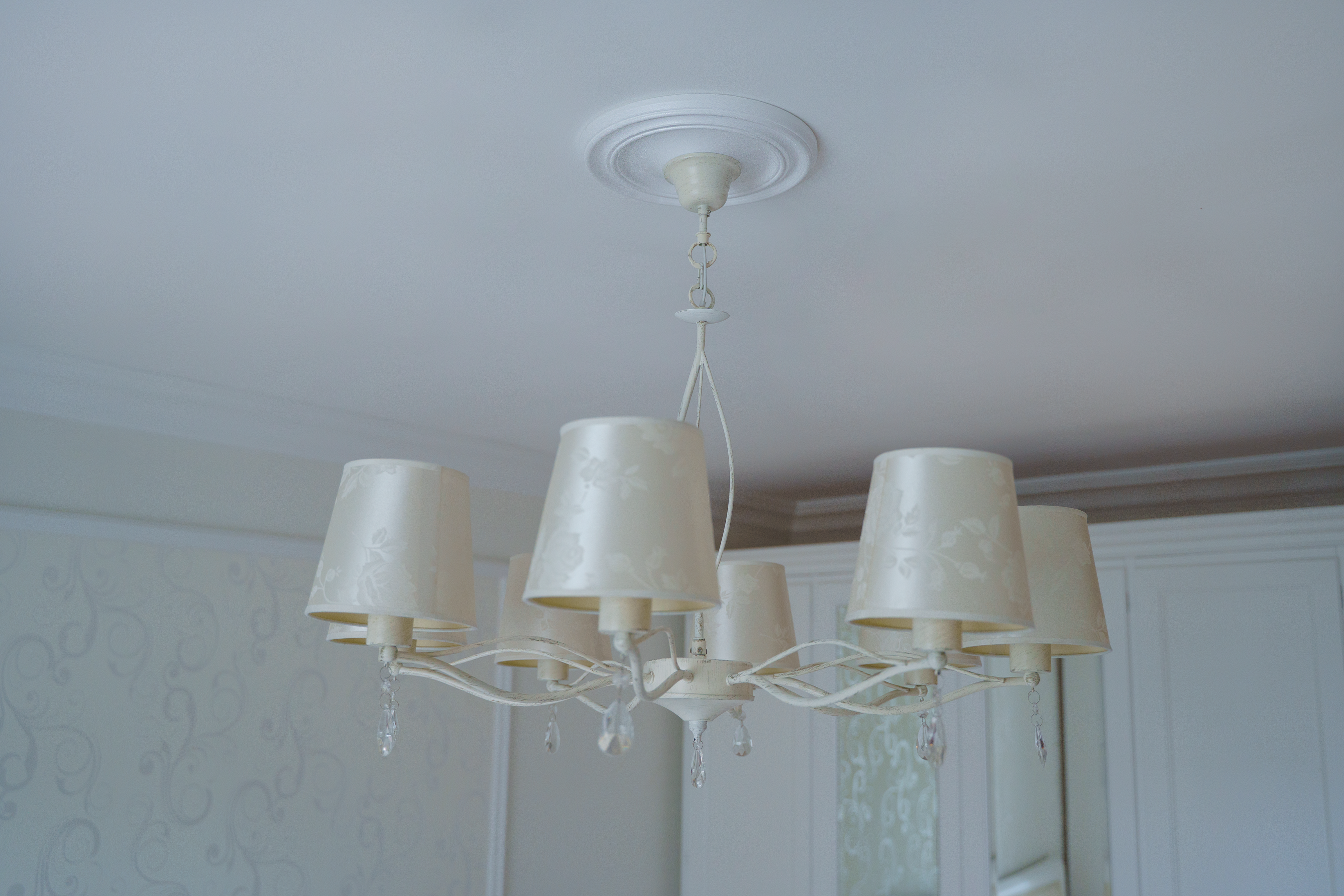 Декоративная потолочная розетка полистирол белая Decoflair D309-285 28.5 см - 6