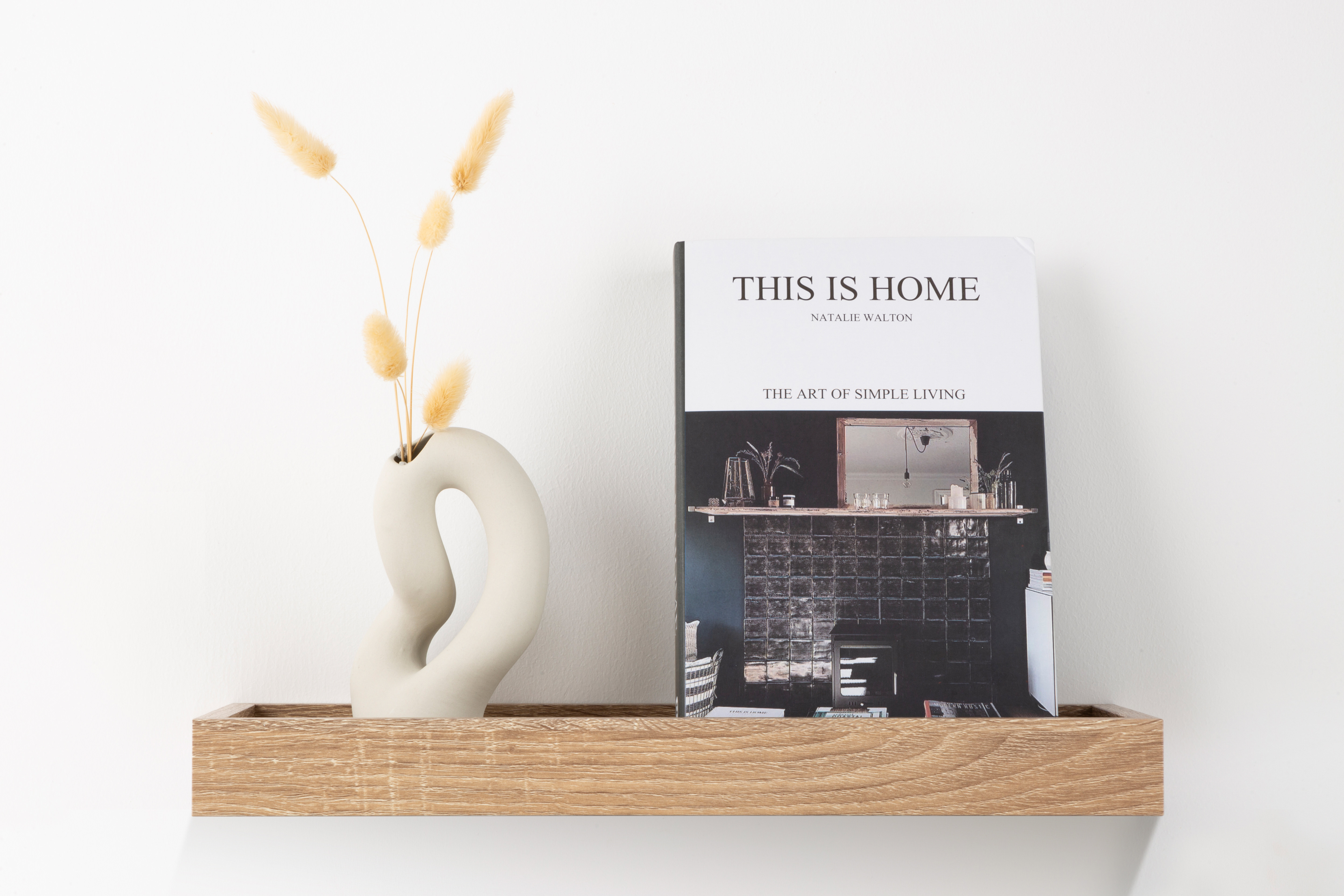 Изображение товара Настенная полка KONSENSA 40x15см МДФ дуб скрытое крепление стиль скандинавский