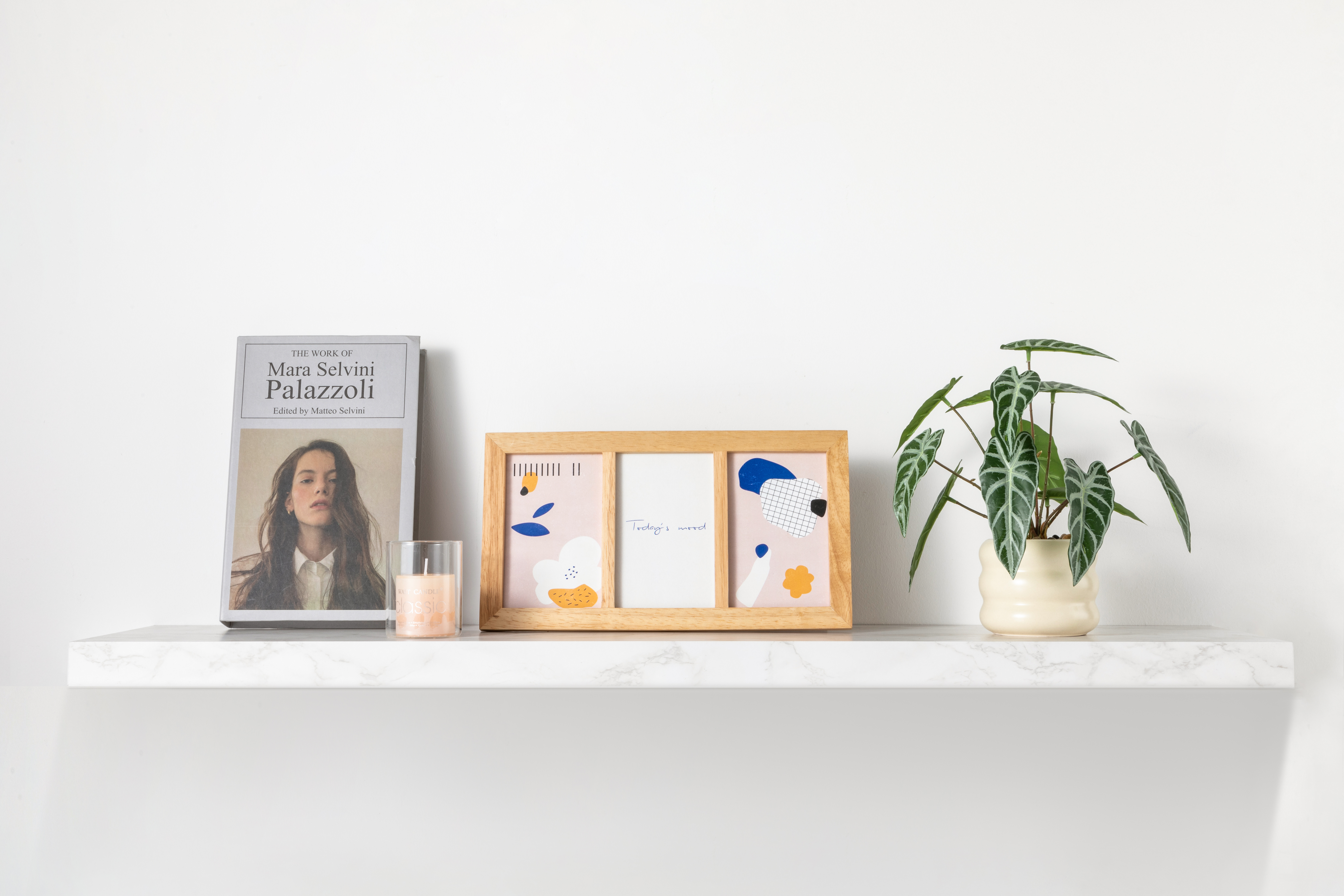 Изображение товара Настенная полка МДФ со скрытым креплением 100x23.5 см светлый мрамор KONSENSA