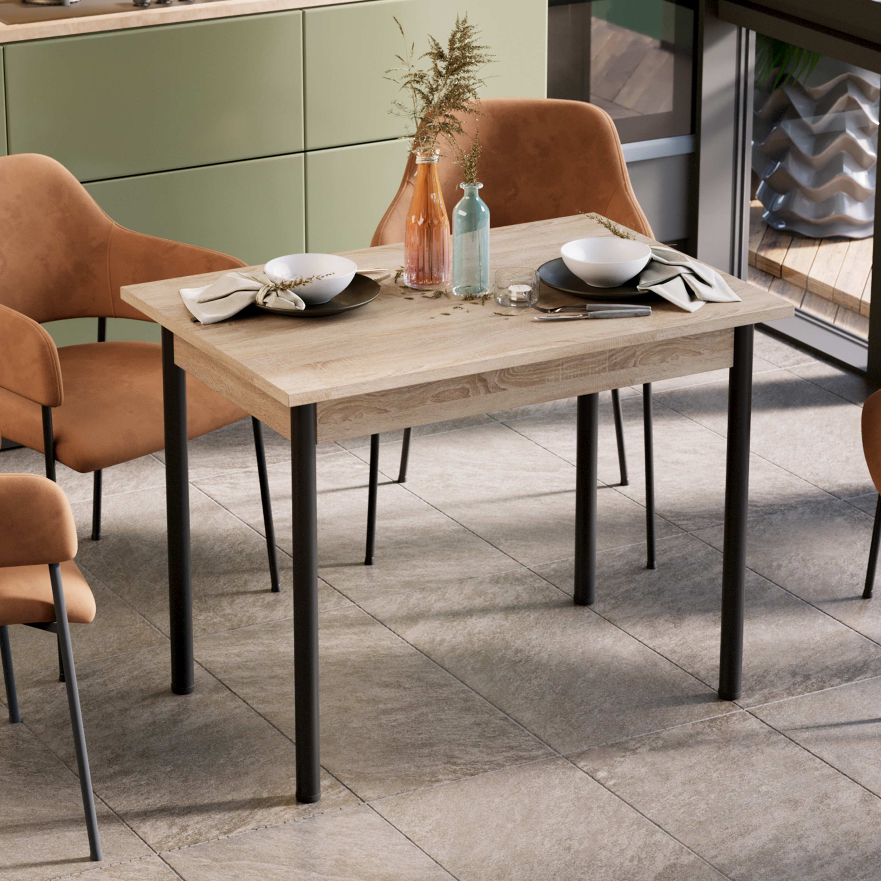 Изображение товара Кухонный стол ТриЯ 174926 современный дизайн размеры 64x95x75 см Россия