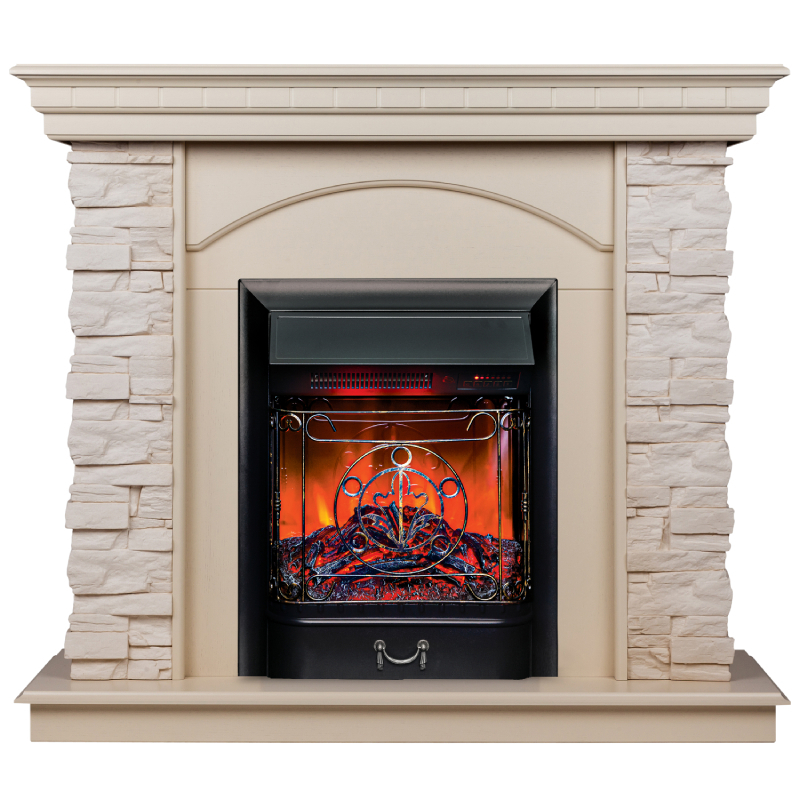 Изображение товара Каминокомплект Realflame Elford с очагом Majestic Lux BL 1500Вт дуб шале белый