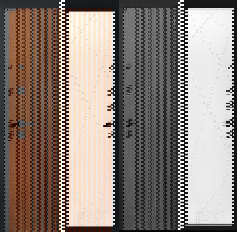 Изображение товара Входная дверь Лабиринт Шторм П-24 правый 205x88см белый софт/кантри темный