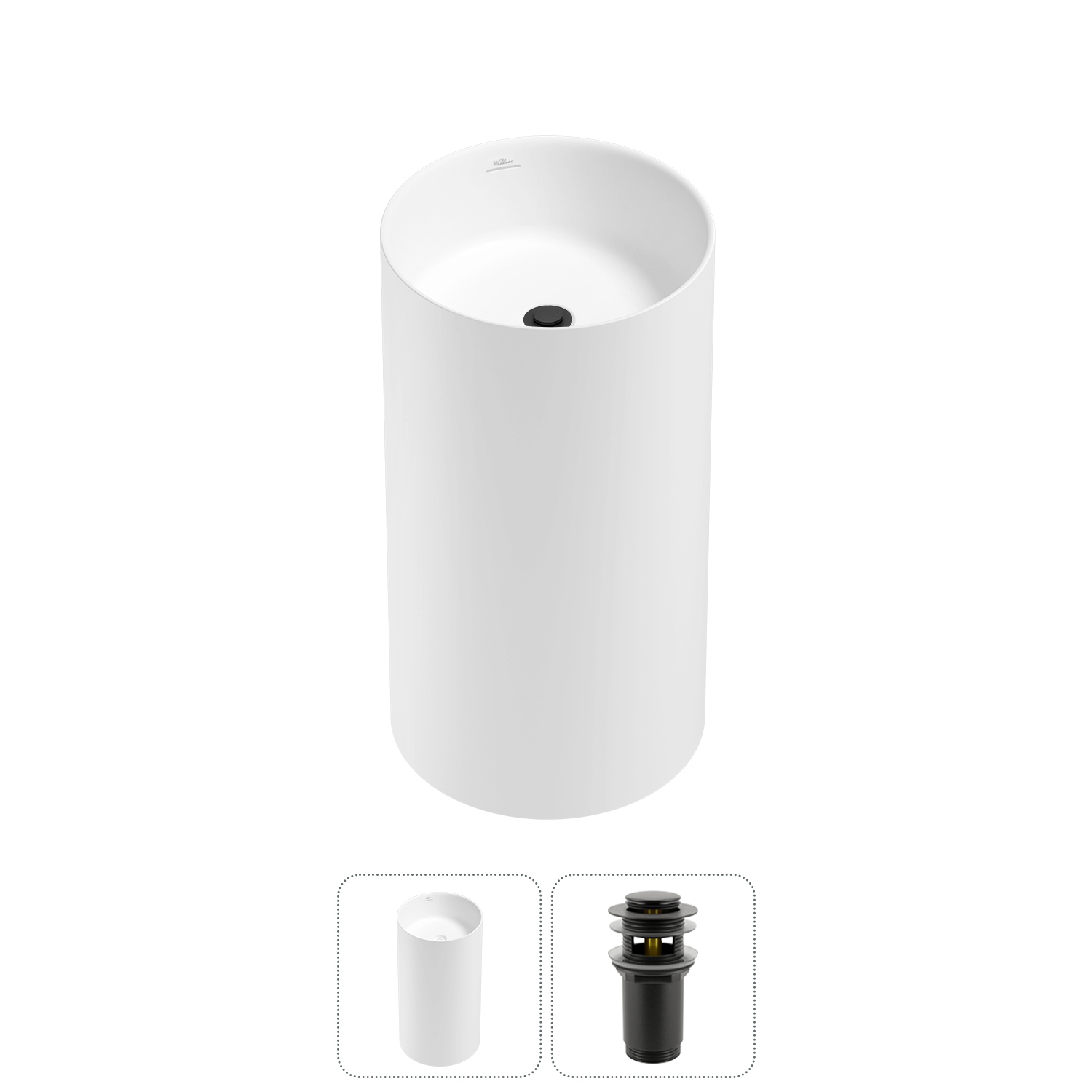 Изображение товара Раковина Wellsee Chalice Perfection 45 см матовый черный экструдированный акрил