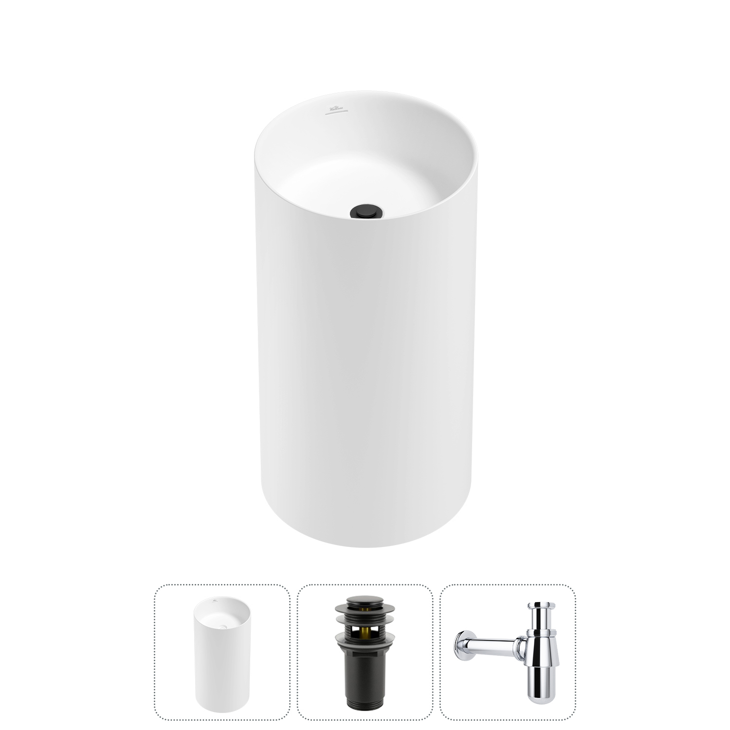 Изображение товара Раковина Wellsee chalice perfection 45 см матовый черный для ванны