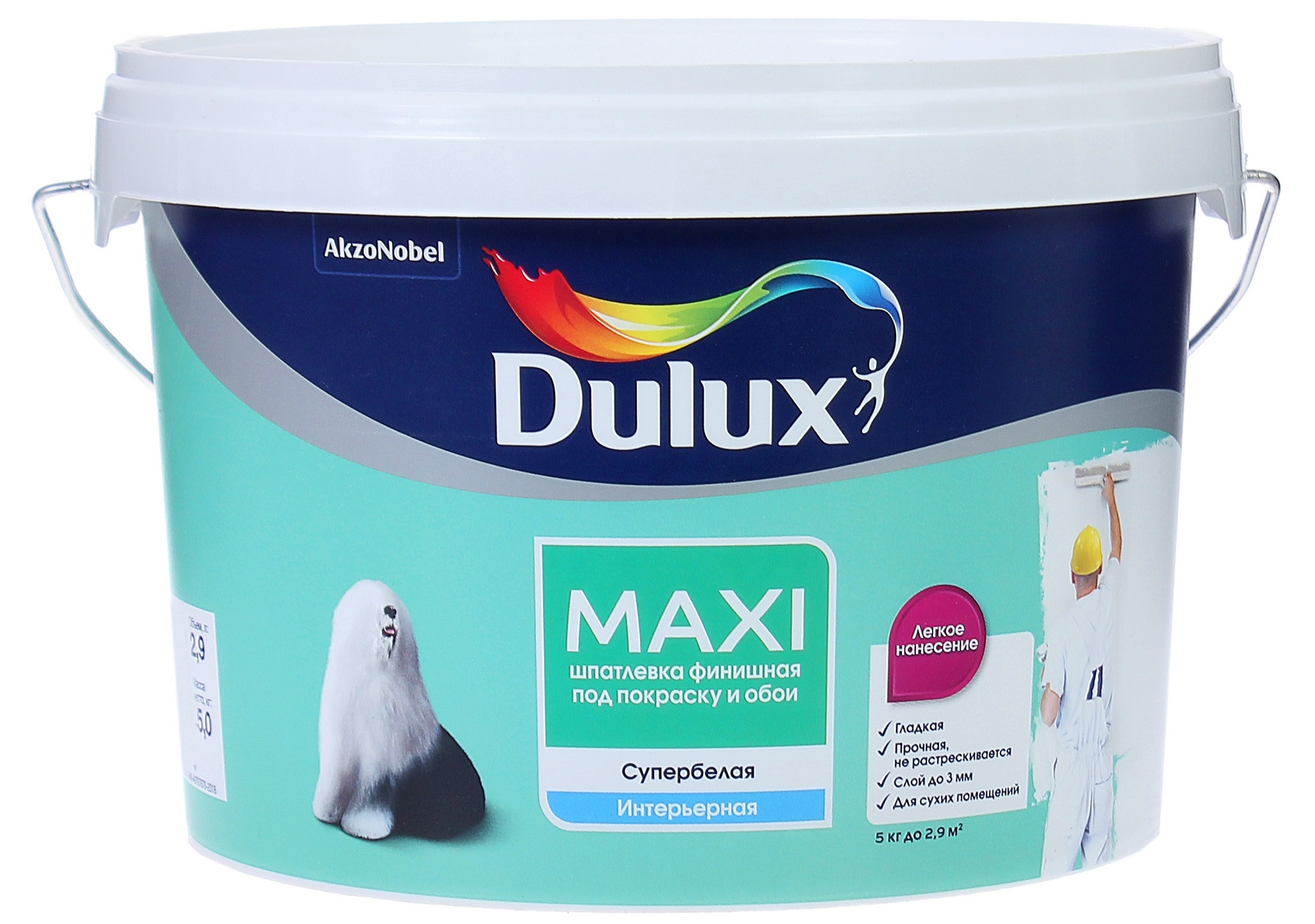Шпатлёвка мелкозернистая Dulux 5 кг