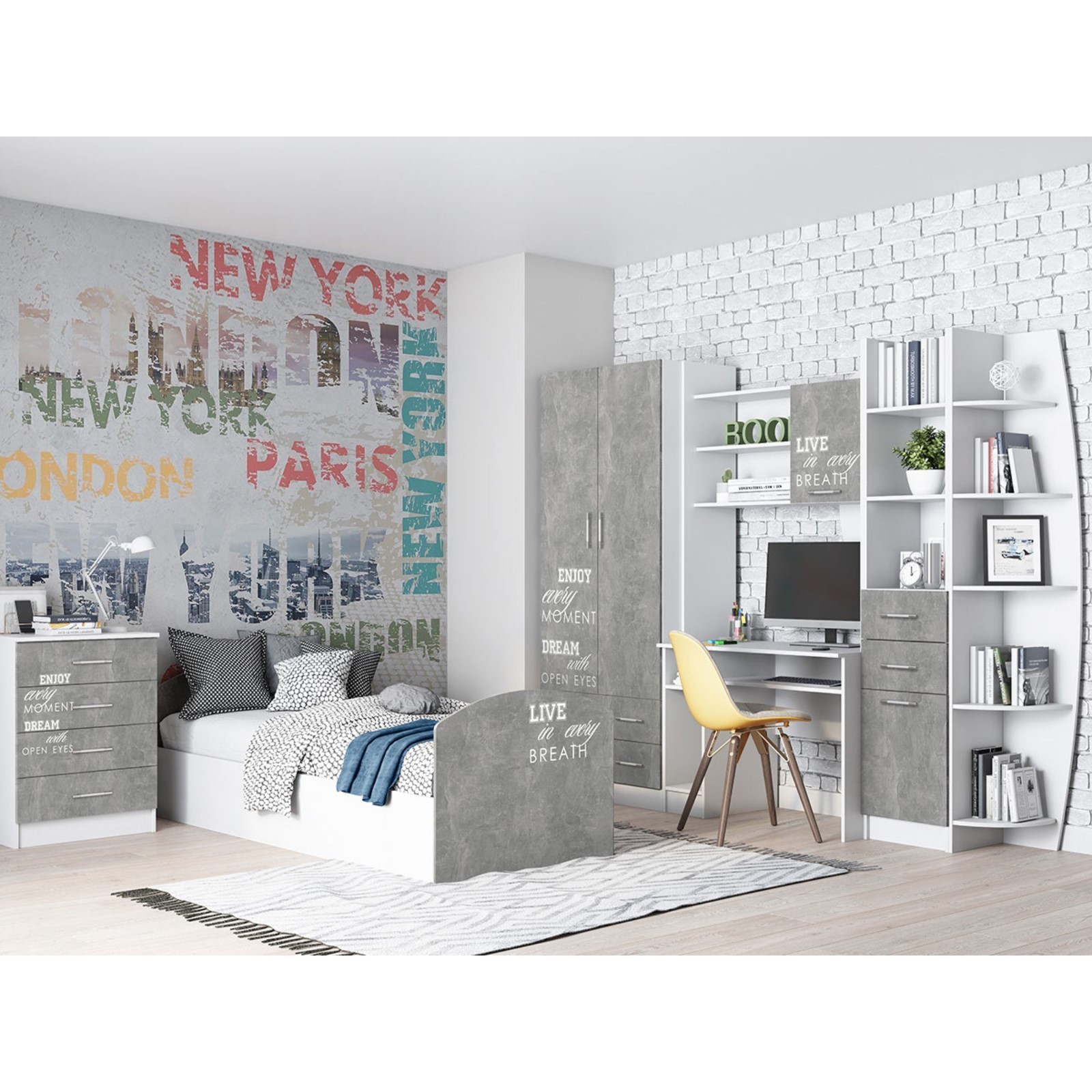 Изображение товара Кровать Миф мебель Юниор 2 80x50x200 см бежевый для детской комнаты