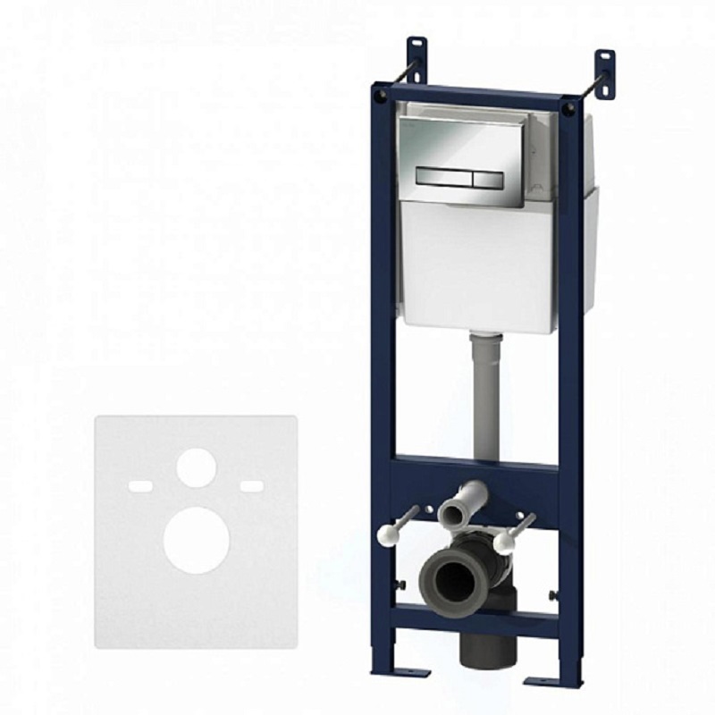 Изображение товара Унитазная рама AM.PM Start с кнопкой смыва глянцевый хром, 41x16 см