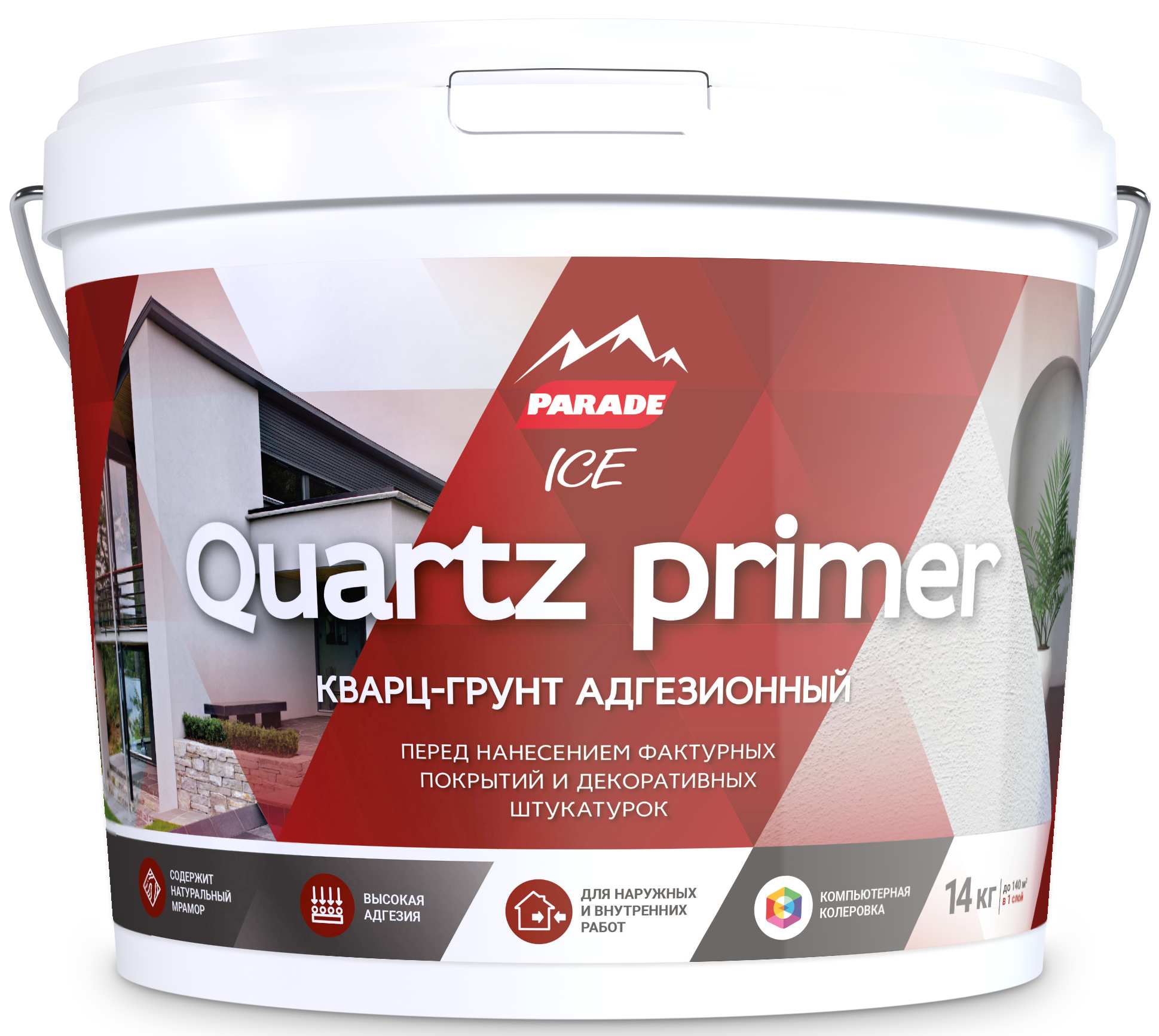 Изображение товара Кварц-грунт универсальный Parade белый 14 кг для фасадов и стен