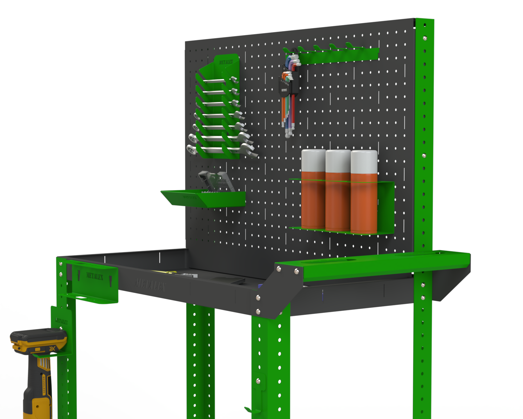 Изображение товара Тележка инструментальная Metalex 118230 с 2 полками и аксессуарами