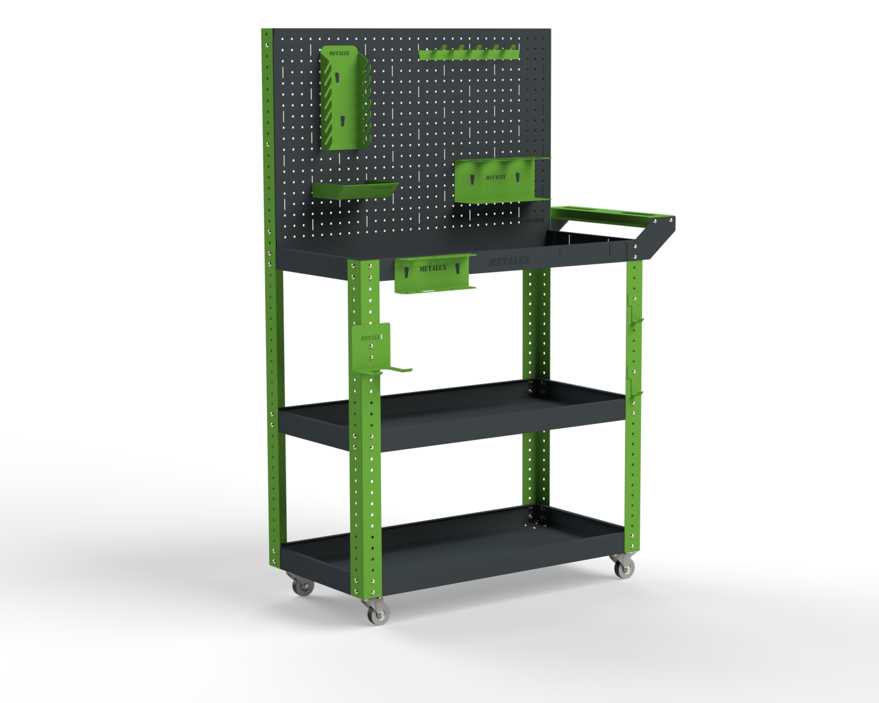 Изображение товара Тележка инструментальная Metalex Тип 4 800x350x800 мм с 4 полками и аксессуарами