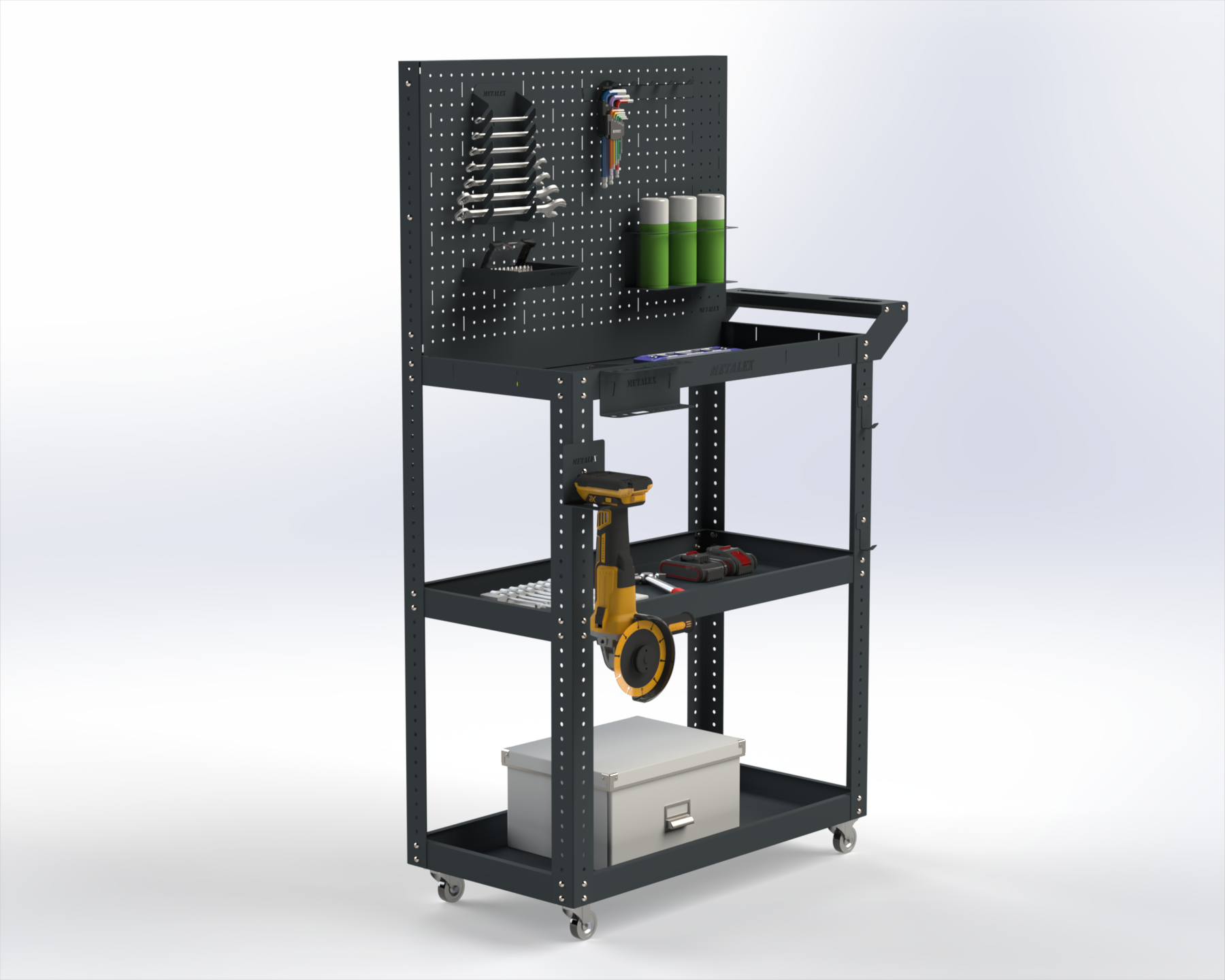 Изображение товара Тележка инструментальная Metalex Тип 4 950x400x700 мм 3 полки Россия