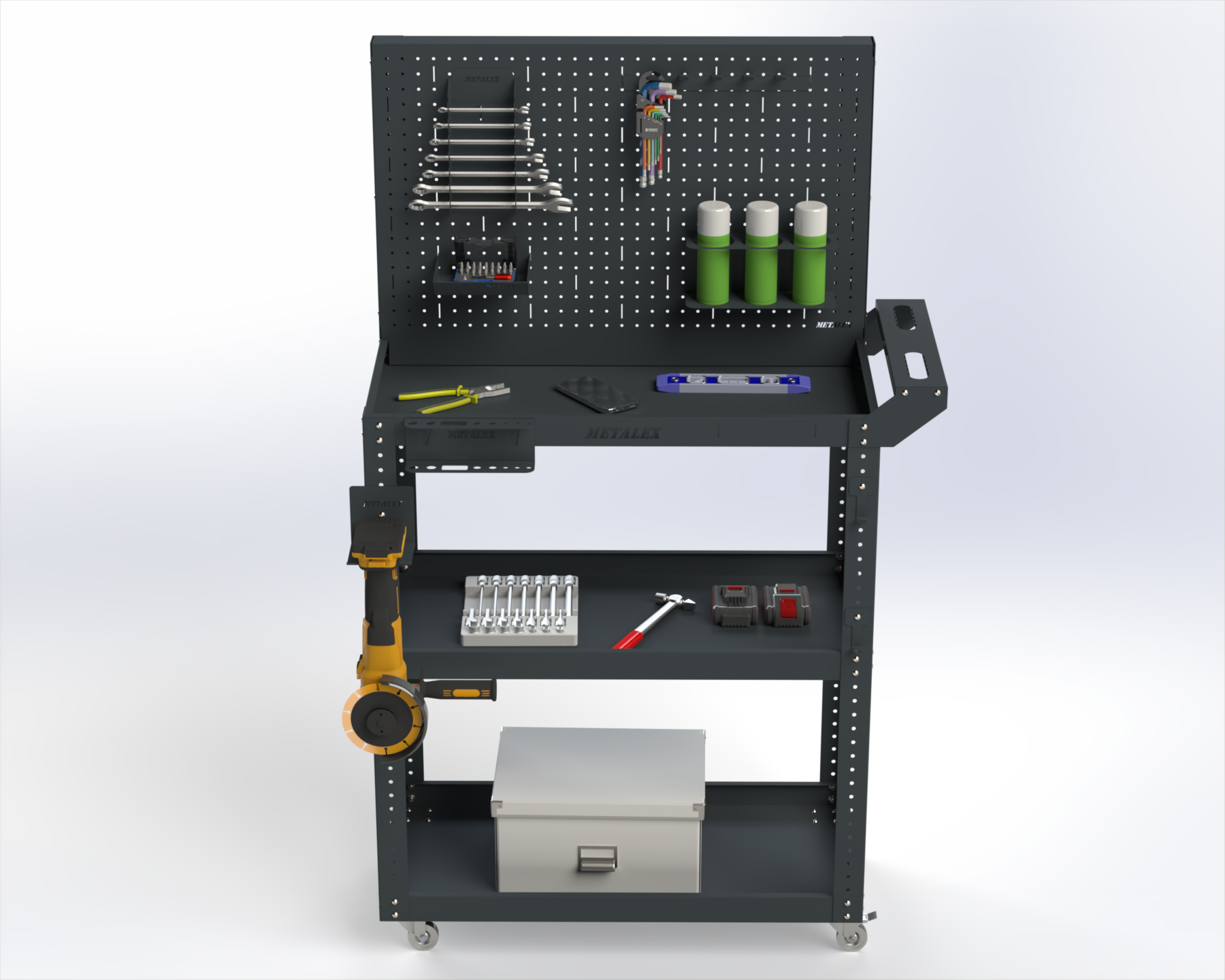 Изображение товара Тележка инструментальная Metalex Тип 4 с перфорацией и аксессуарами