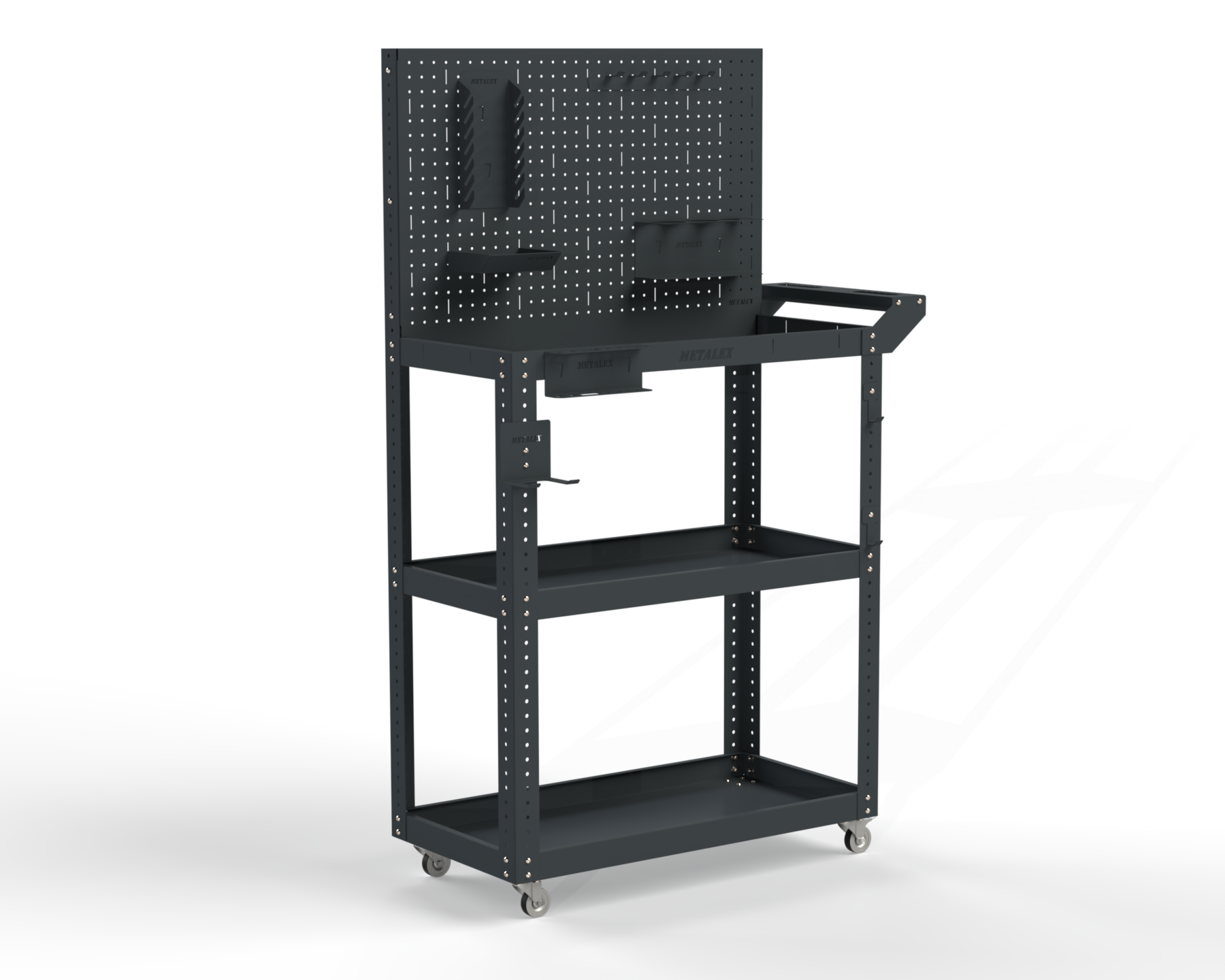 Изображение товара Тележка инструментальная Metalex Тип 4 950x450x800 мм с полками и аксессуарами