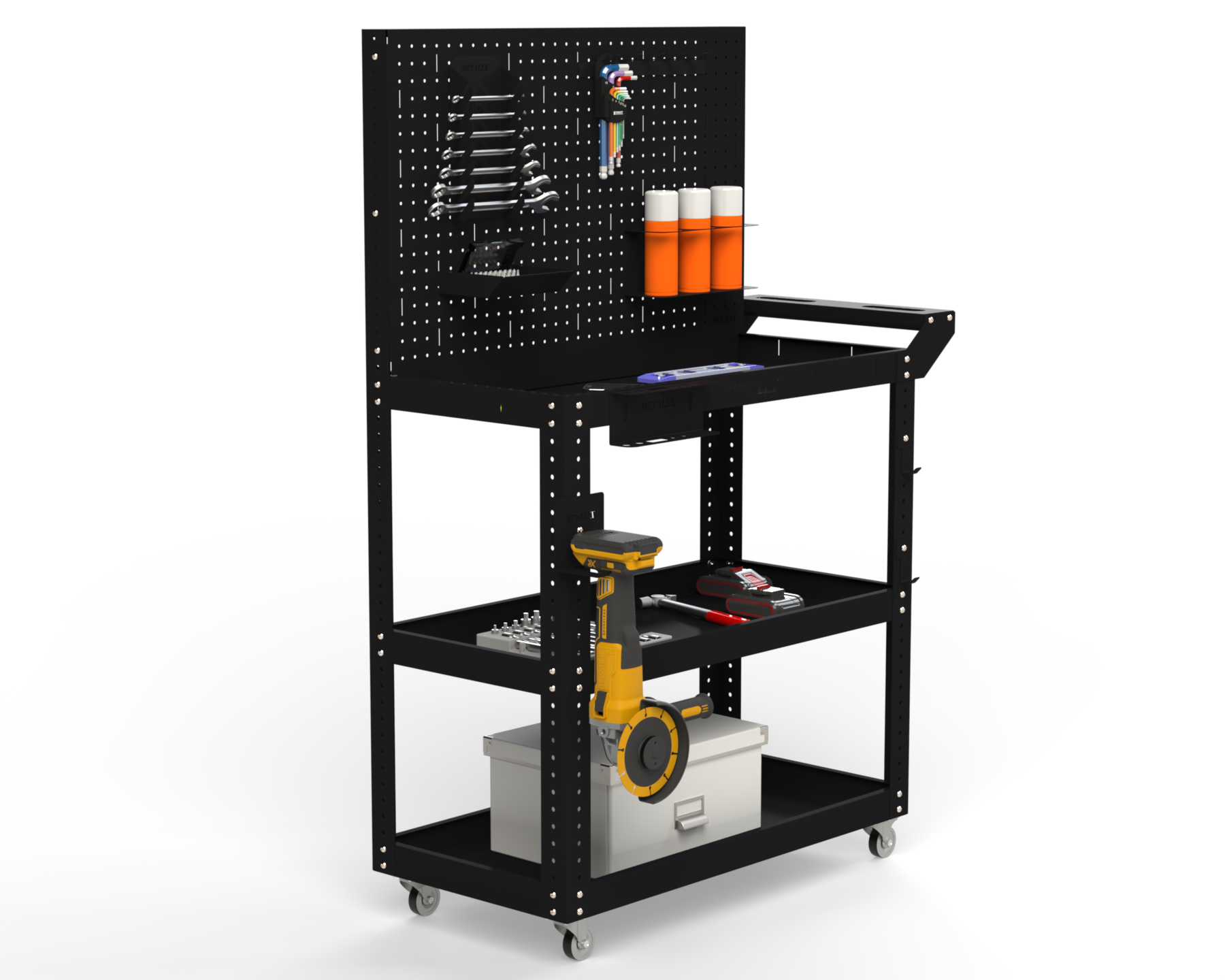 Изображение товара Тележка инструментальная Metalex 118304 Тип 4 800x450x700 мм 3 полки