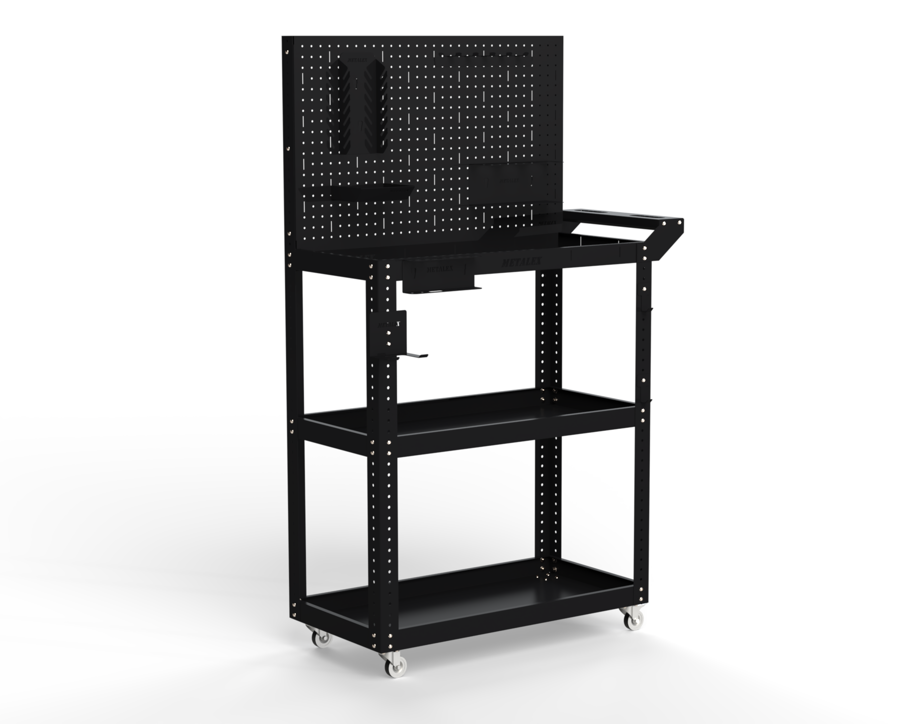 Изображение товара Тележка инструментальная Metalex Тип 4 95x45x90 см с 4 колесами и аксессуарами