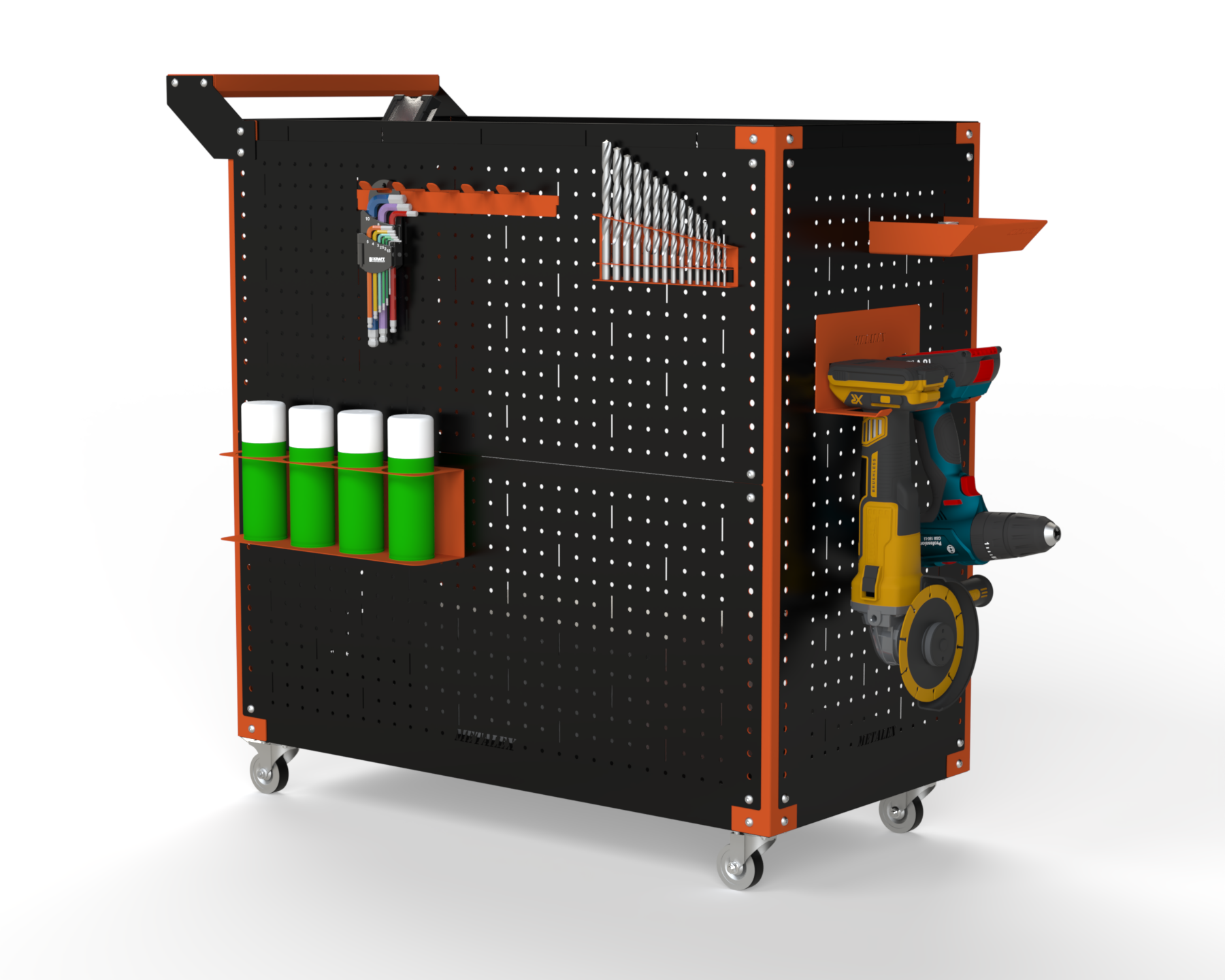 Изображение товара Тележка инструментальная Metalex 118346 800x350x800 мм с 4 колесами и аксессуарами