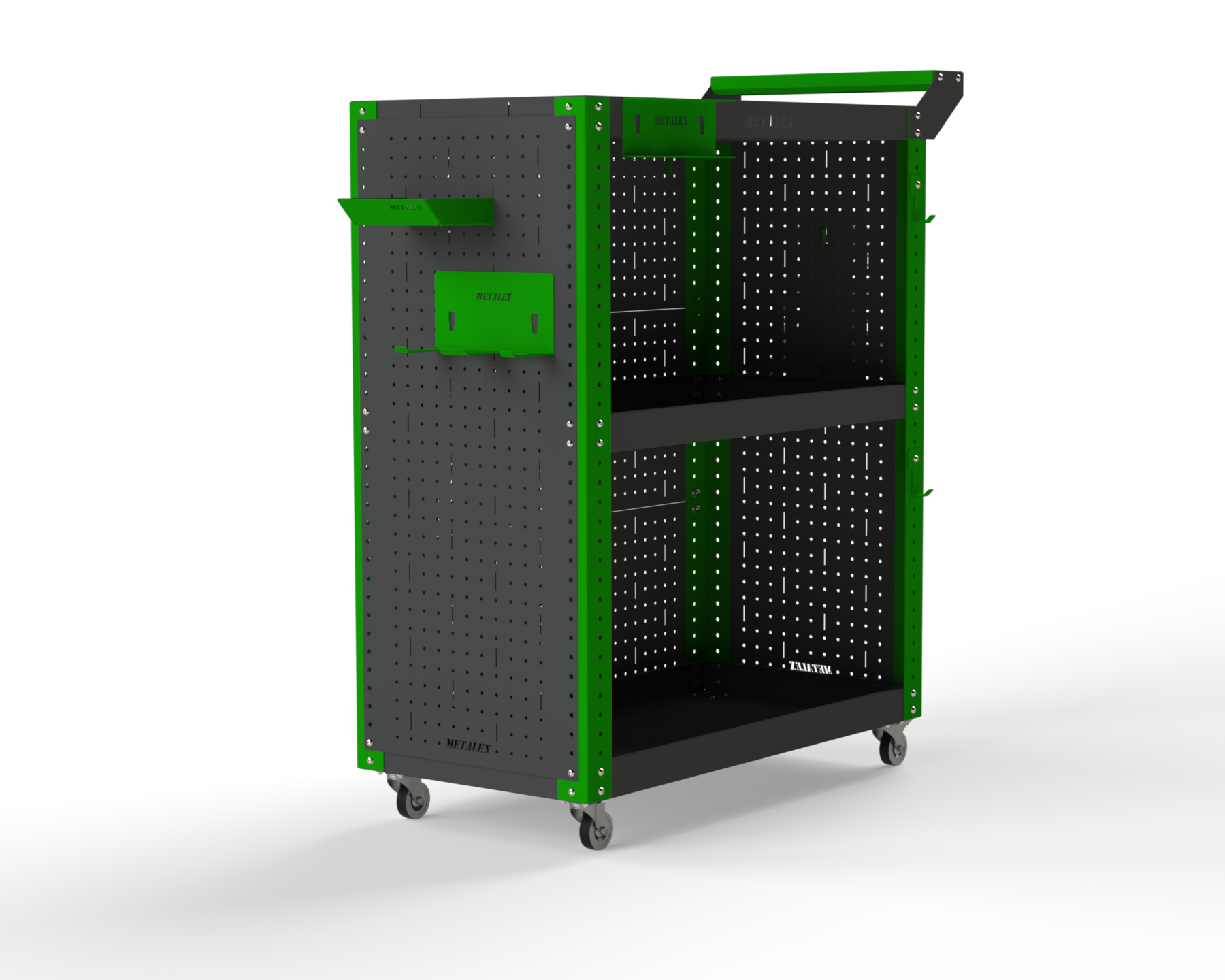 Изображение товара Тележка инструментальная Metalex 118380 с 3 полками и колесами