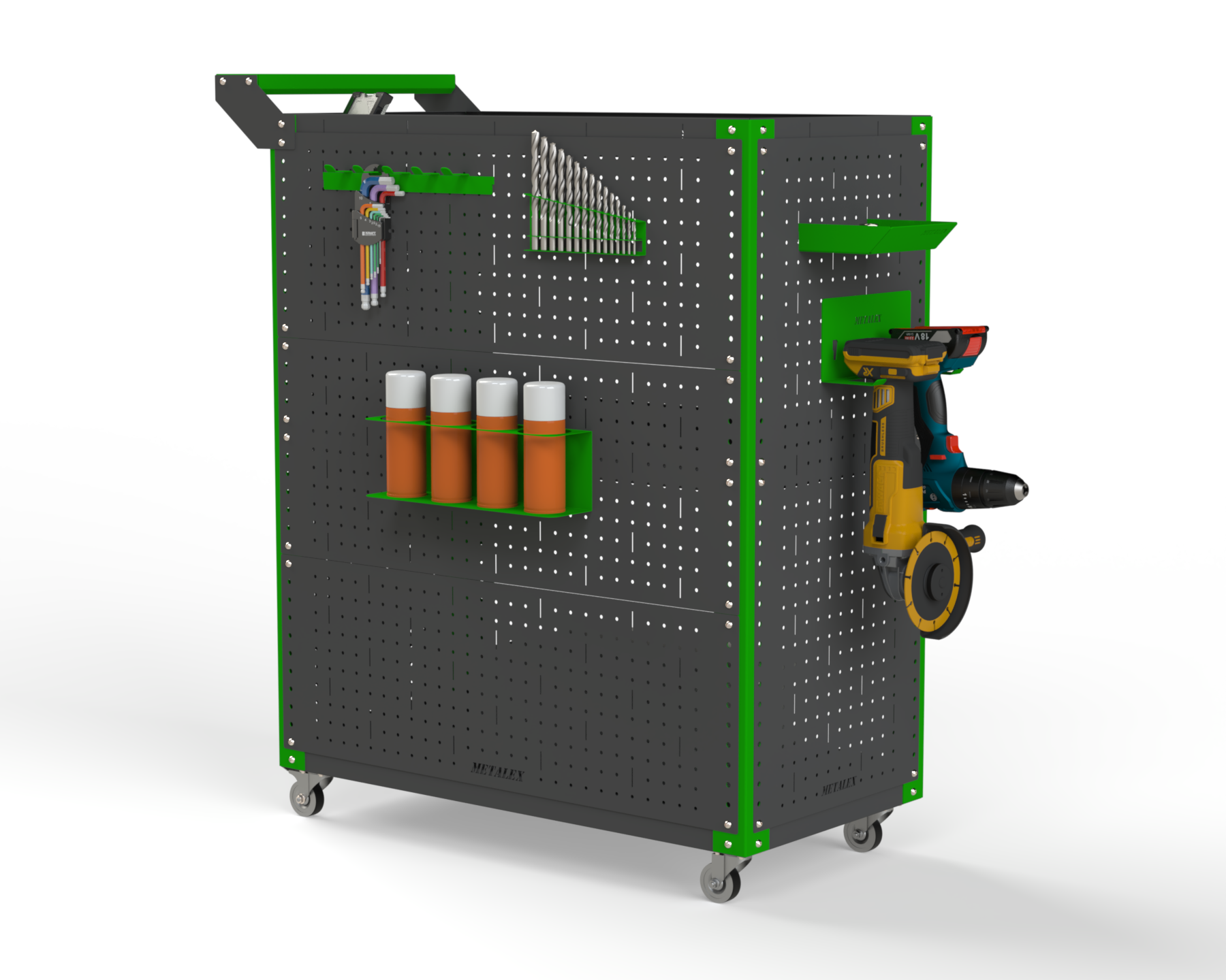 Изображение товара Тележка инструментальная Metalex 118382 Тип 3 950x450x900 мм 3 полки