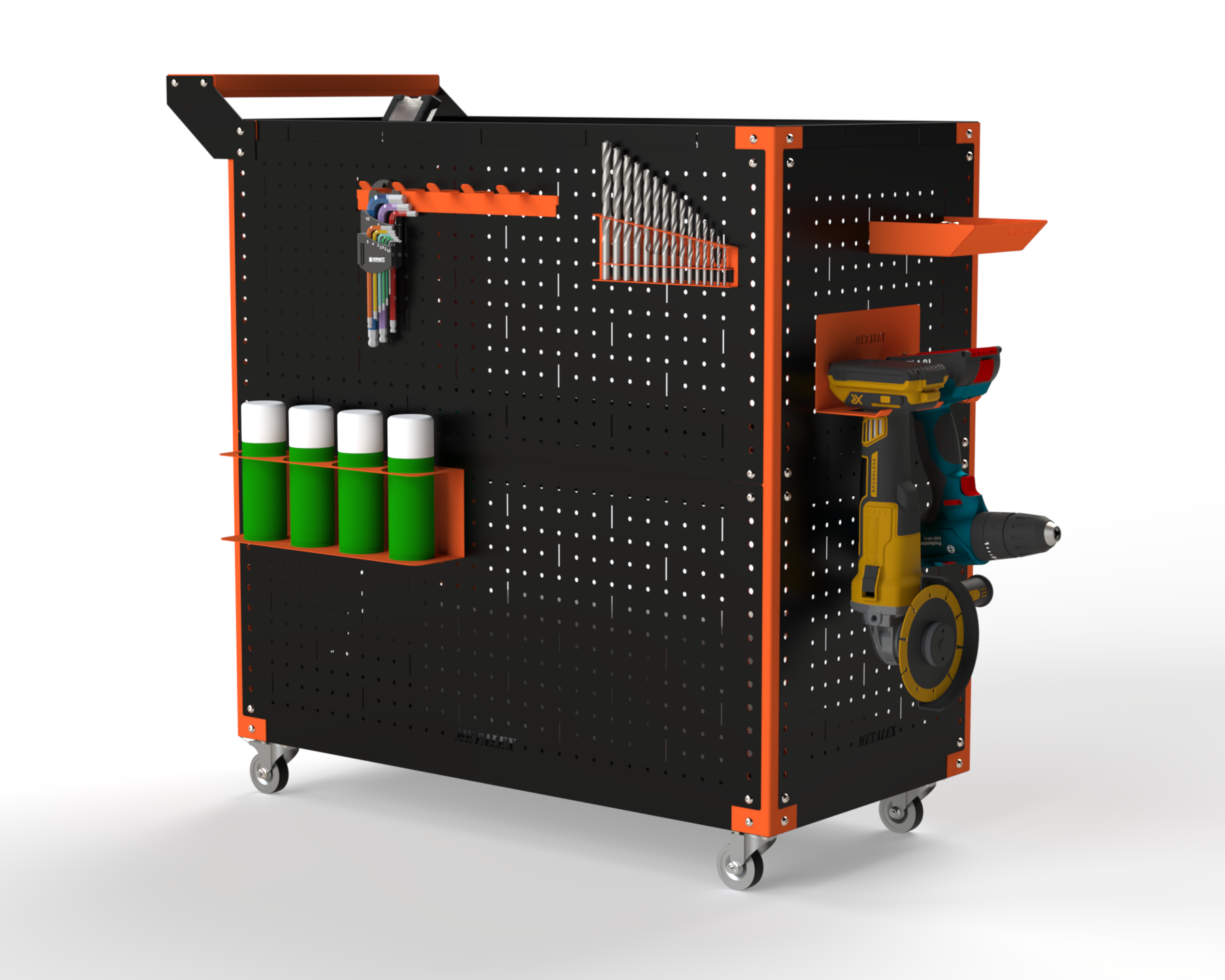 Изображение товара Тележка инструментальная Metalex 118385 800x400x700 мм с регульными полками и аксессуарами