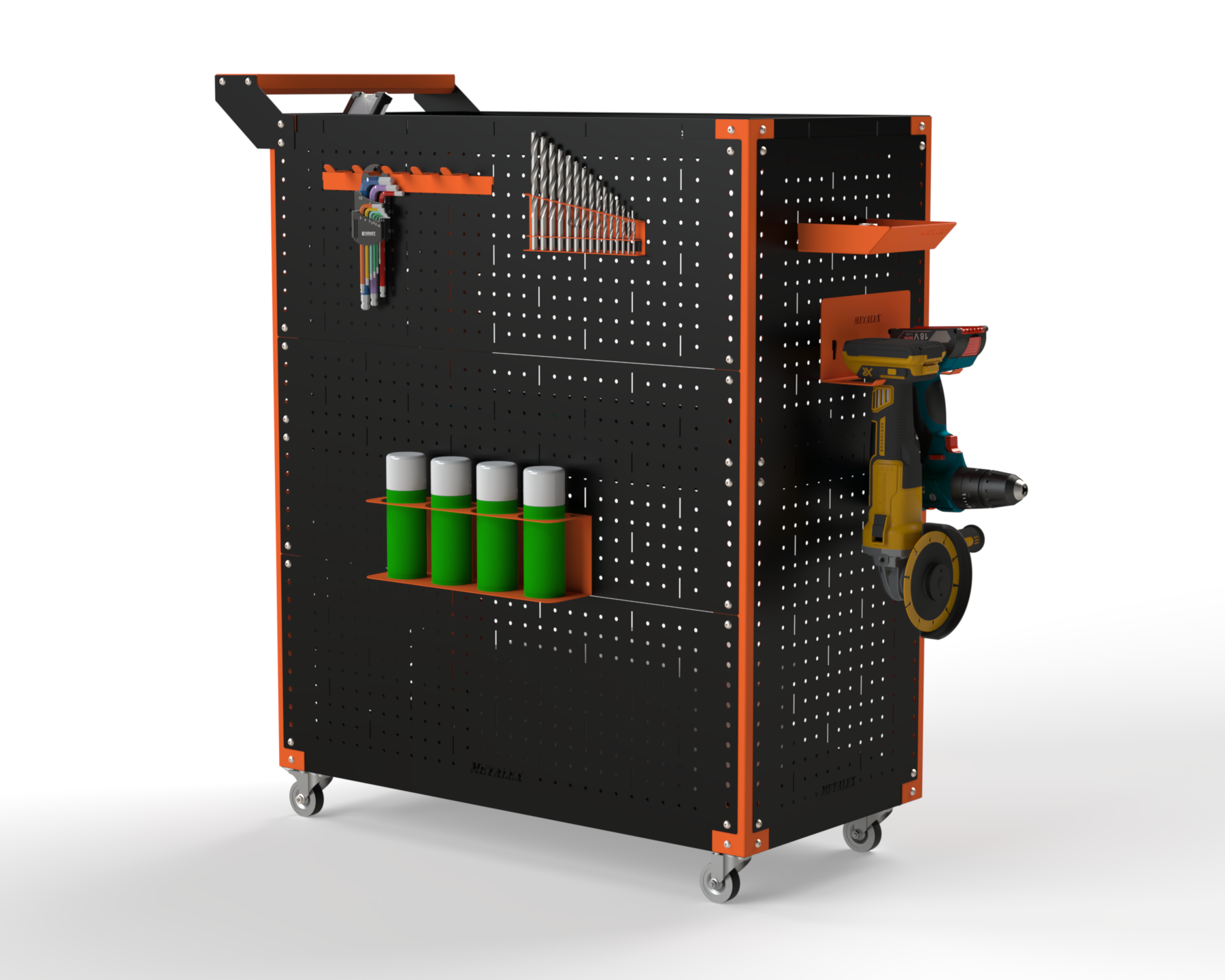 Изображение товара Тележка инструментальная Metalex 118391 3 полки, регулировка высоты, Россия