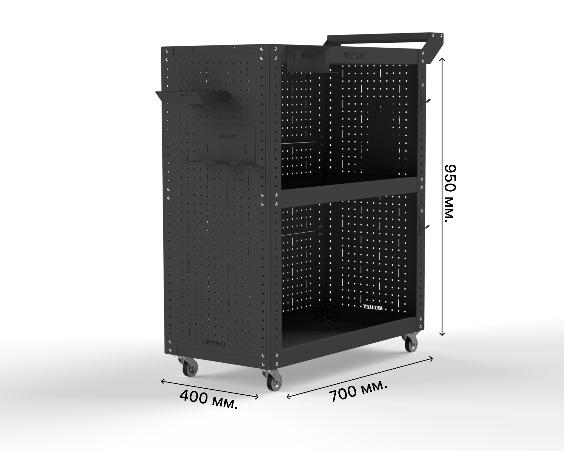 Изображение товара Тележка инструментальная Metalex 118410 950x450x900 мм 3 полки