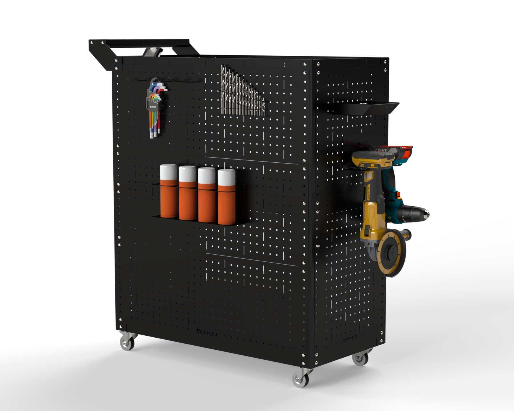 Изображение товара Тележка инструментальная Metalex 118421 с 3 полками и колесами