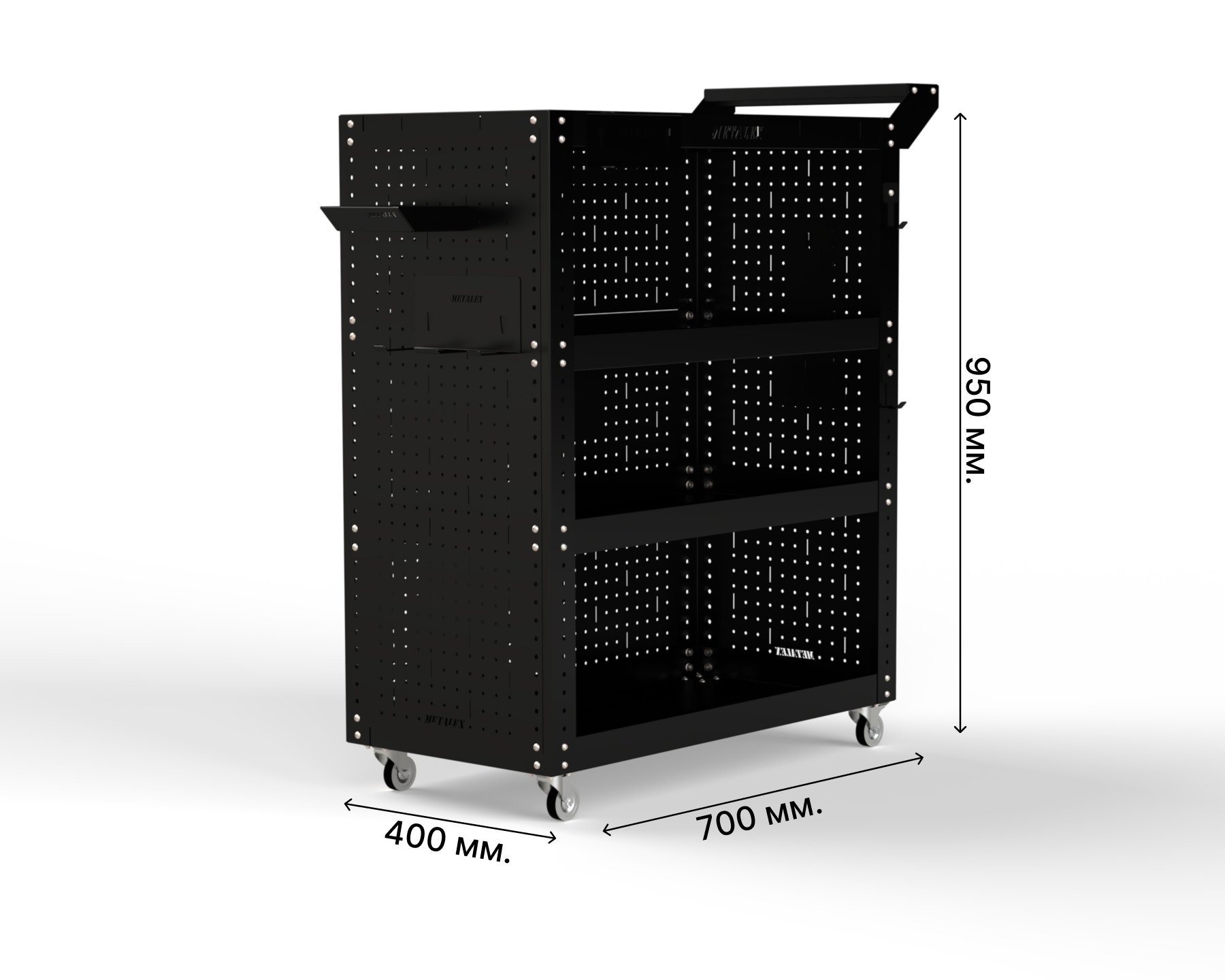 Изображение товара Тележка инструментальная Metalex Тип 3 950x450x900 мм 4 полки для инструмента
