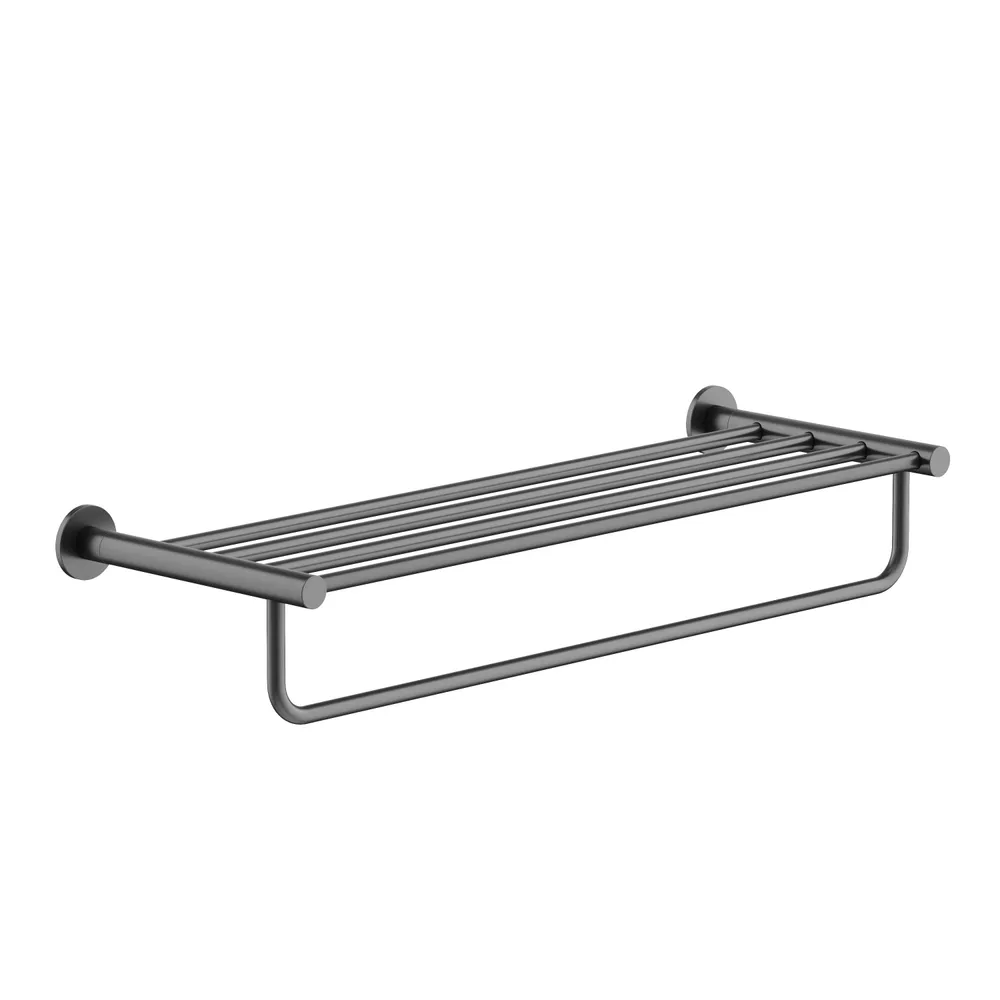 Изображение товара Полка для ванной комнаты Sancos Base SC9028GG для полотенец 65x22 см цвет вороненая сталь