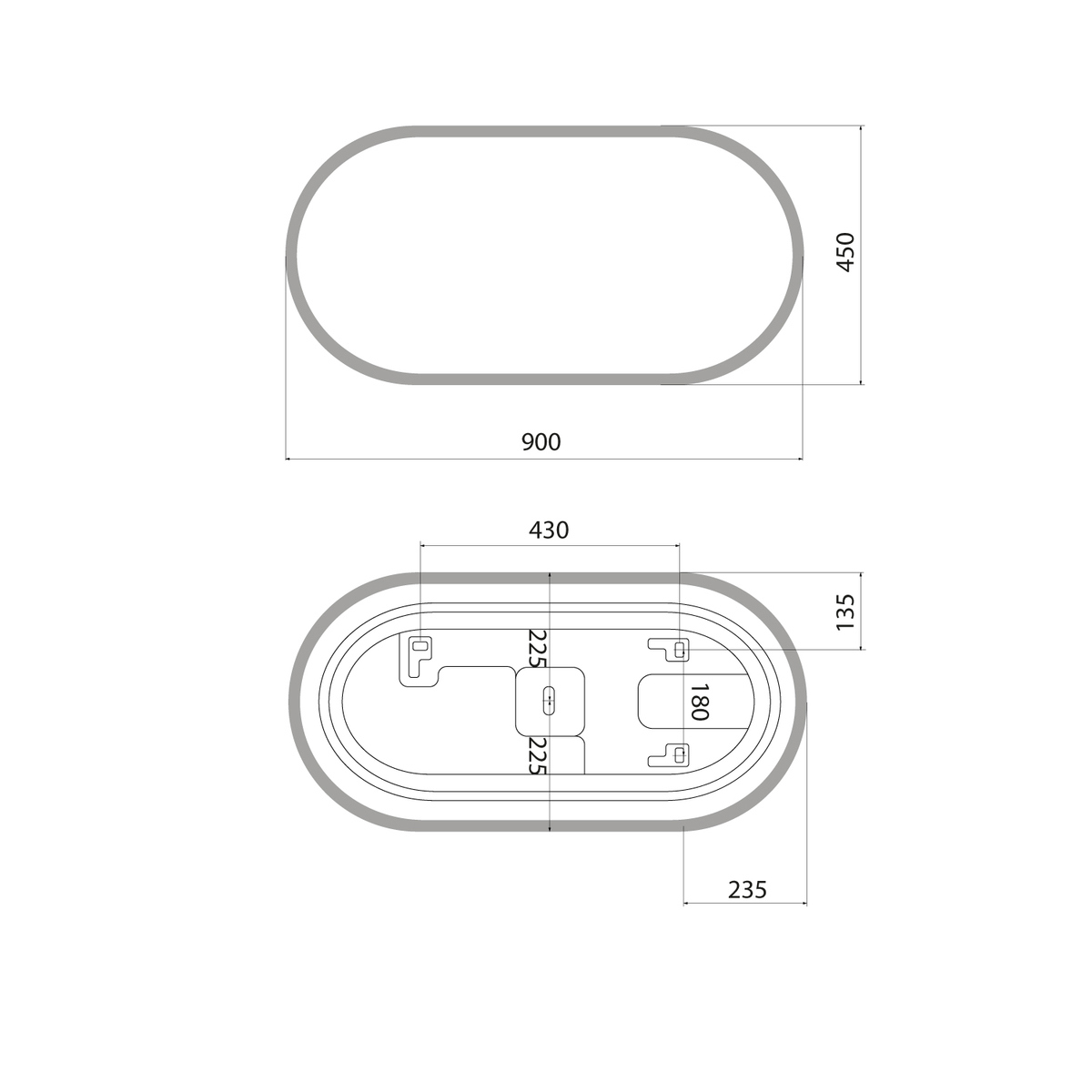 Изображение товара Зеркало для ванной Iddis Uniq UNI9045i98 с подсветкой 90x3см