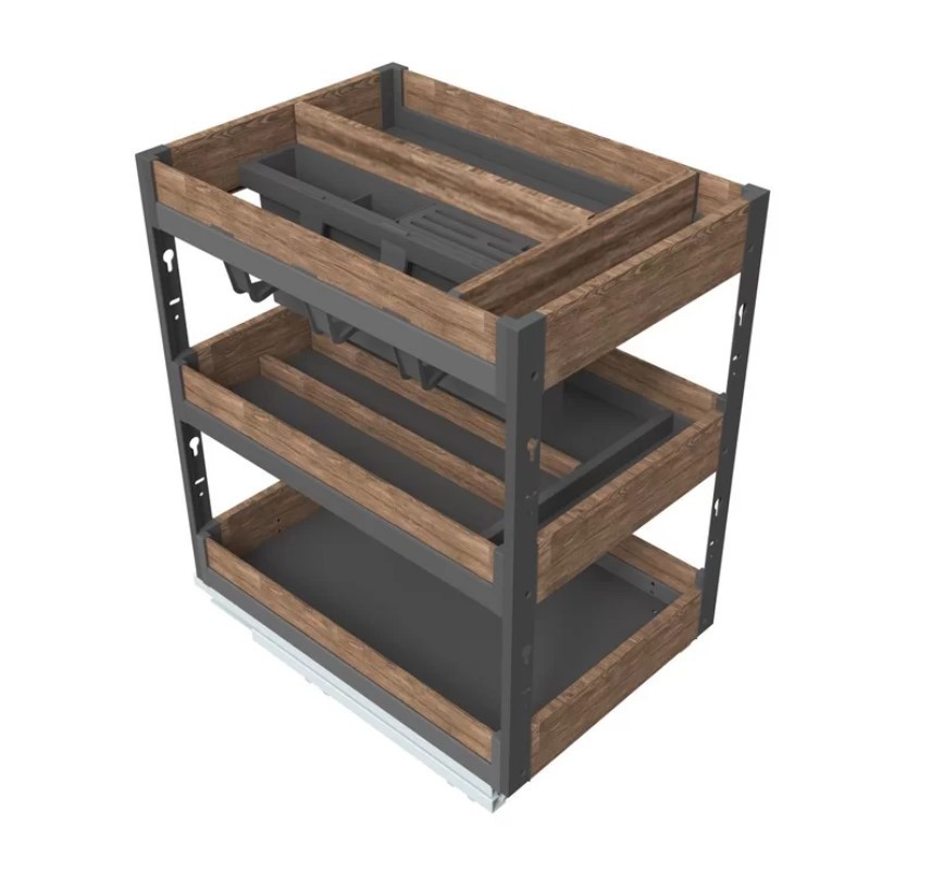 Изображение товара Бутылочница Firmax Dana Wood 38.2x49x46 см металл цвет дерево