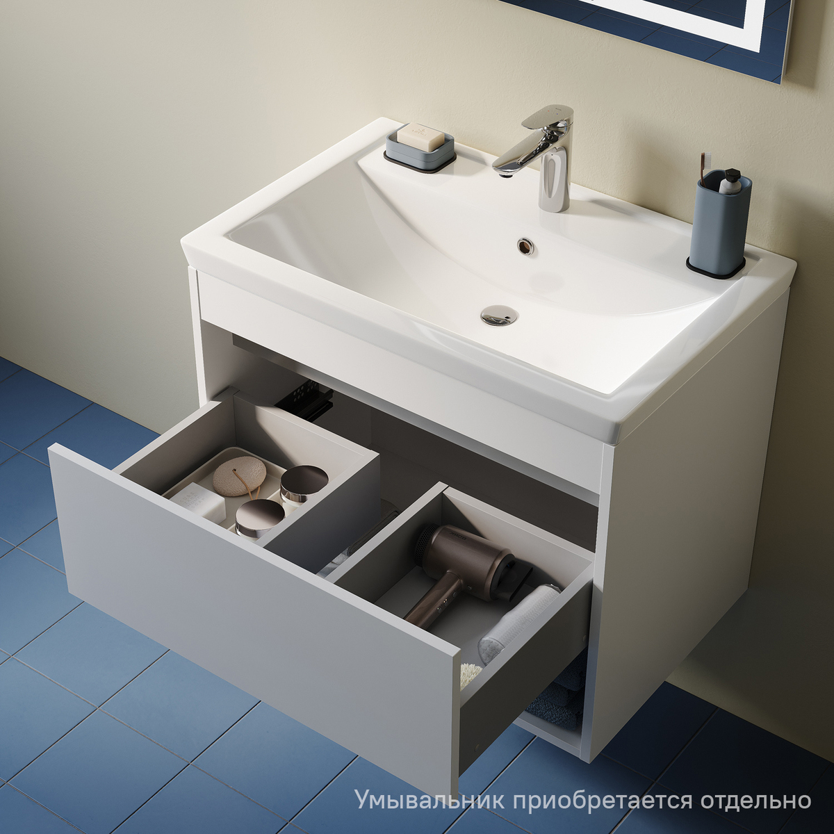 Изображение товара Подвесная тумба для ванной Iddis Zodiac X белая 70 см