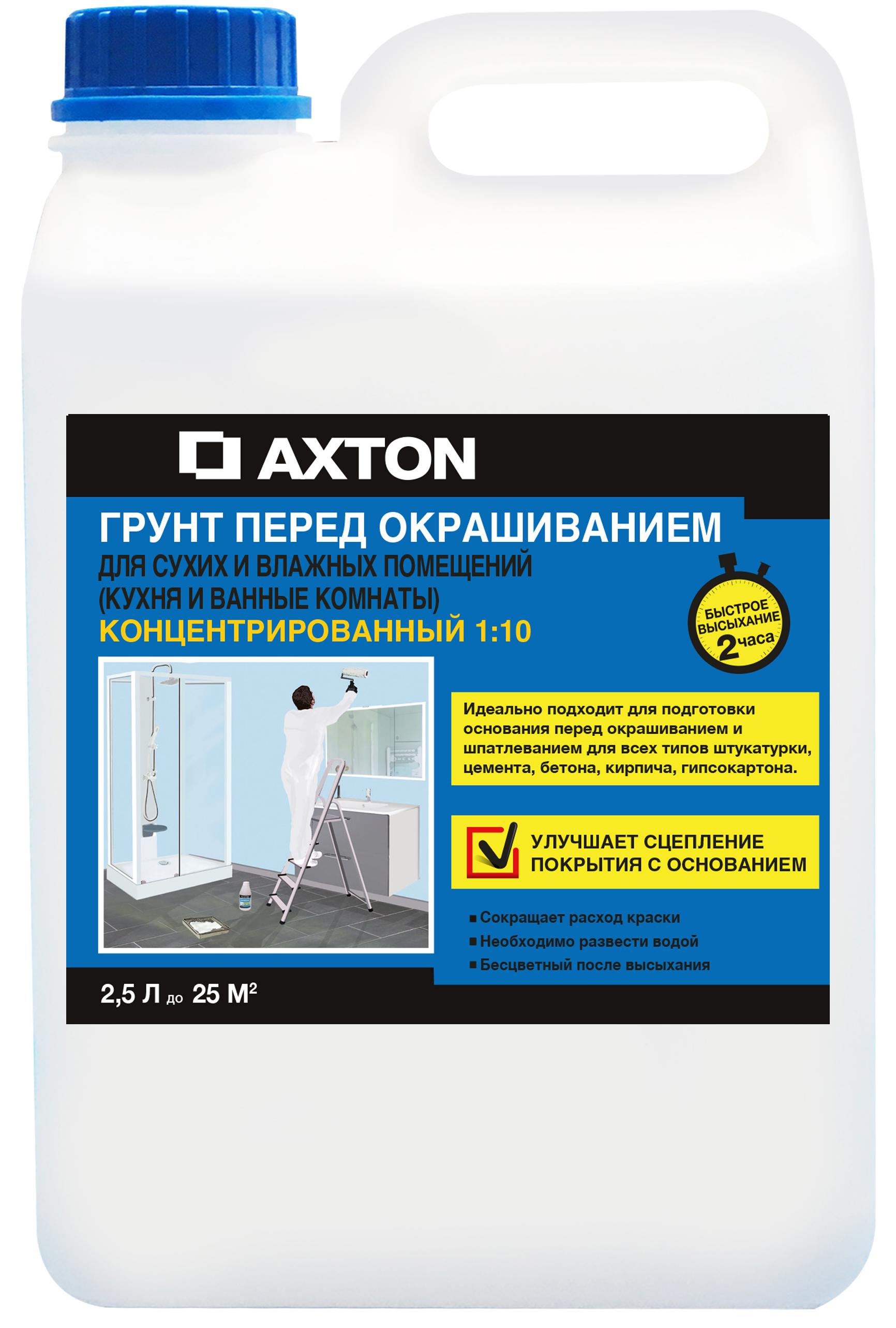 Изображение товара Грунтовка концентрат Axton для сухих и влажных помещений 2.5 л