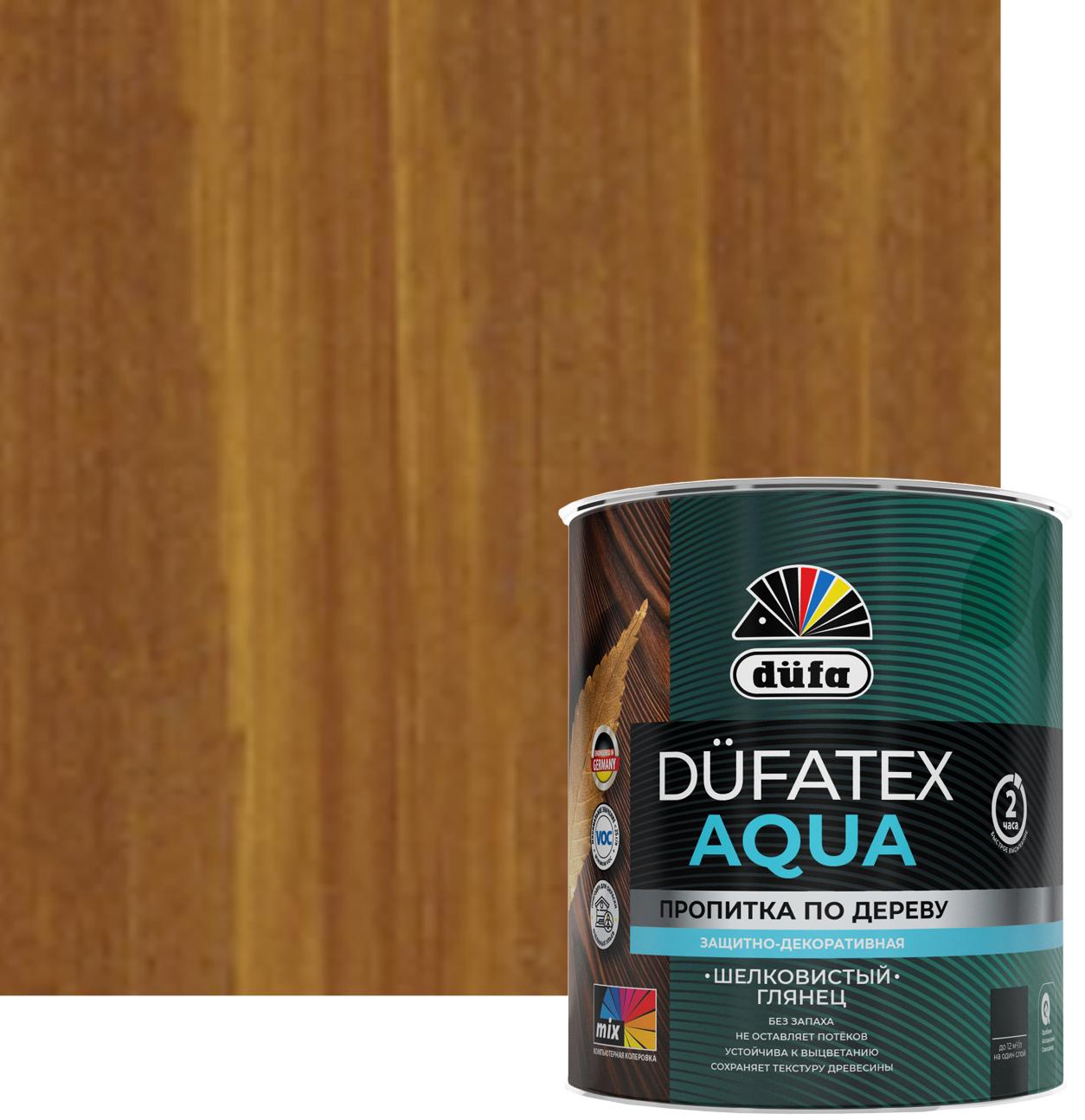 Изображение товара Пропитка для дерева водная цвета тик Dufatex aqua 0.75 л защитно-декоративная