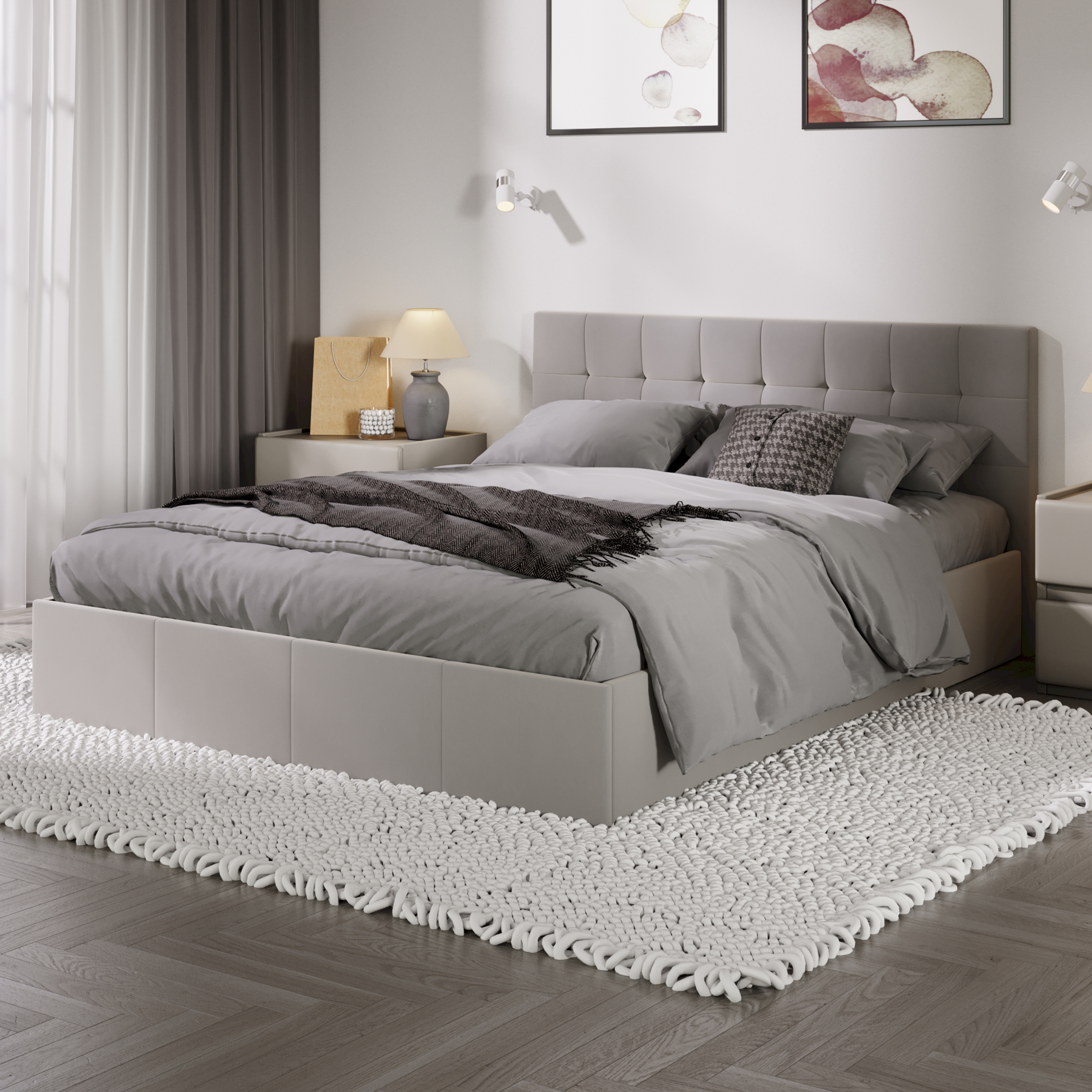 Изображение товара Кровать Трия Эмма 160x200 см ЛДСП цвет кремовый