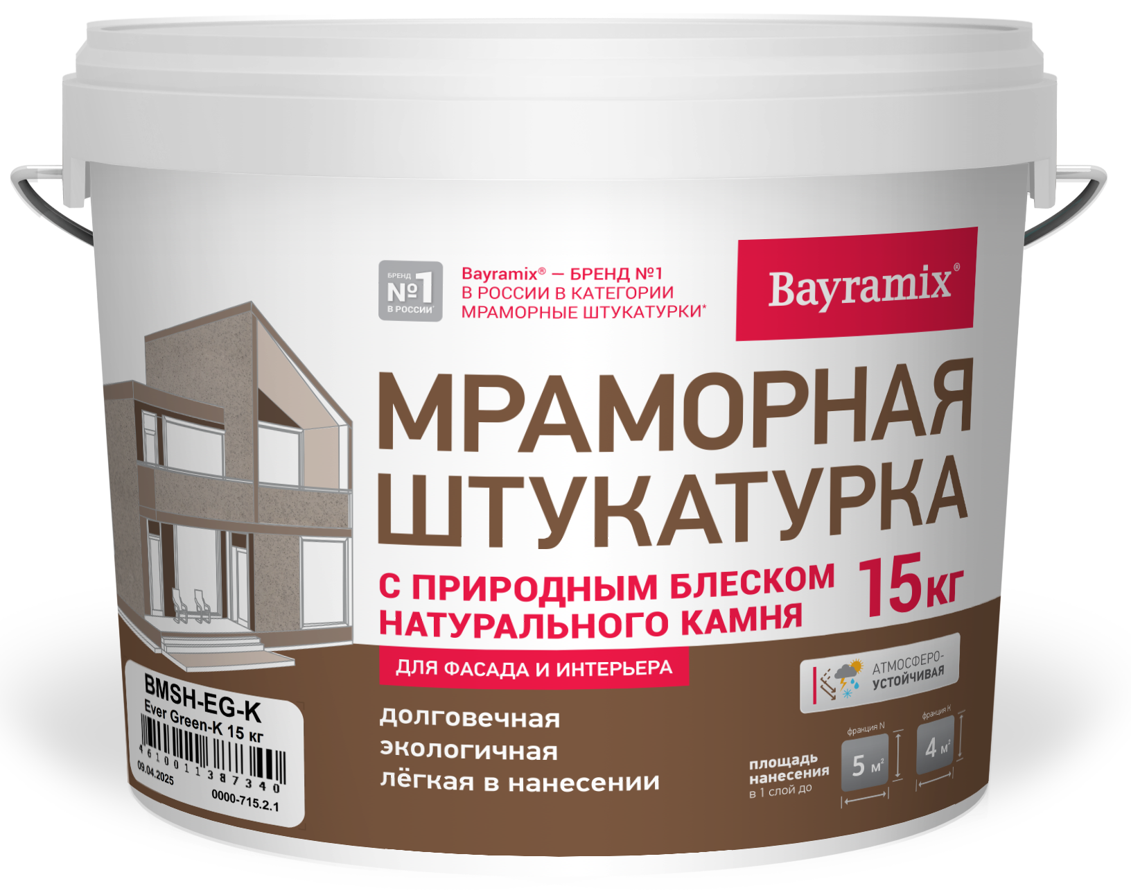 Изображение товара Мраморная штукатурка Bayramix Ever Green-K 15 кг декоративное покрытие