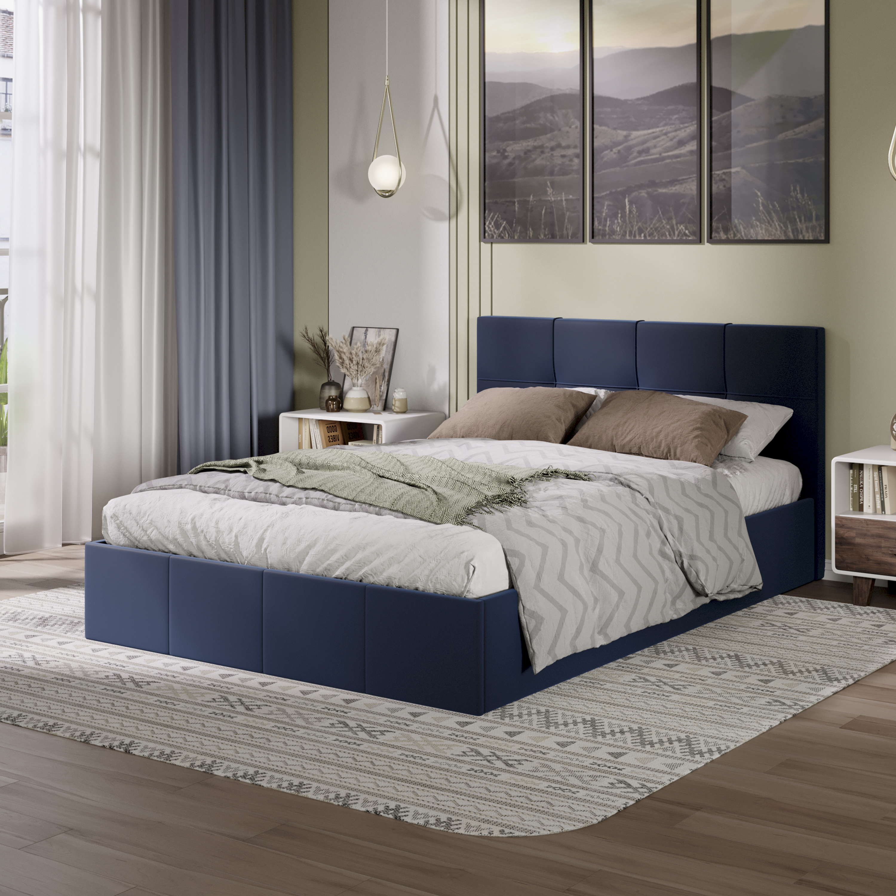 Изображение товара Двуспальная кровать Трия Лора с подъемным механизмом и велюром Confetti