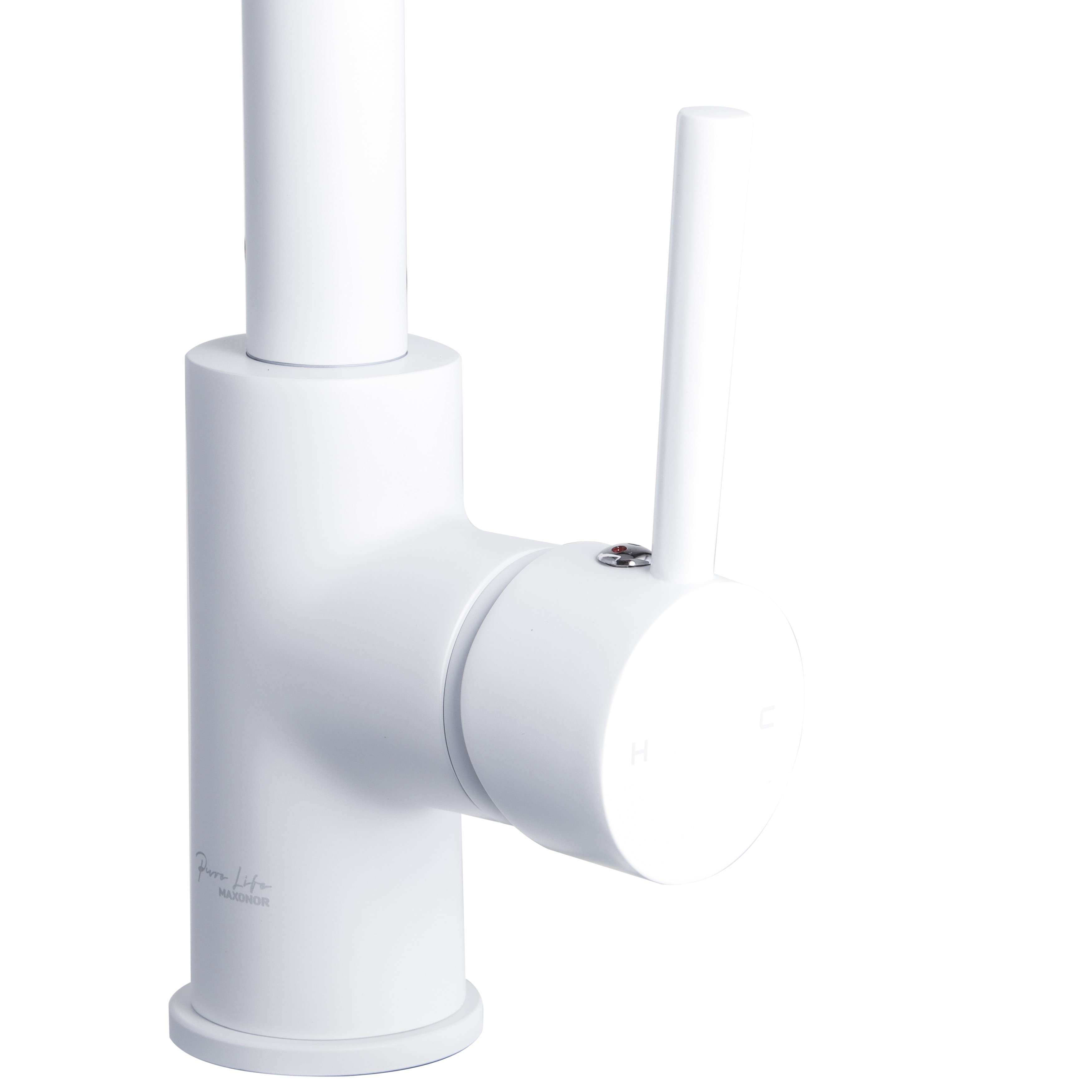 Изображение товара Смеситель для кухни Maxonor pure life PL4087-8 поворотный 29.5 см белый матовый