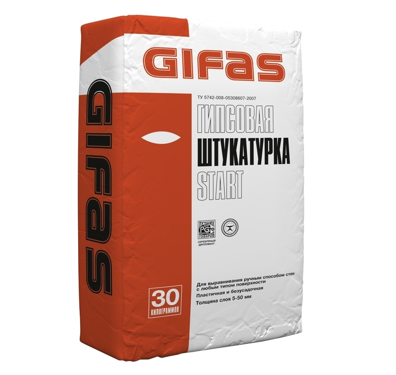 Изображение товара Штукатурка гипсовая Gifas Start 30 кг