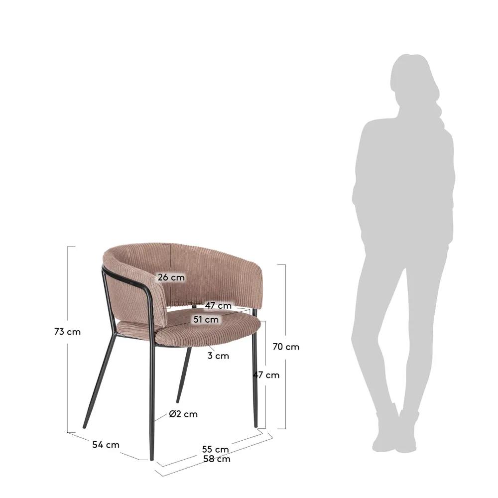 Изображение товара Стул La Forma Konnie вельвет розового цвета 51x73x58 см