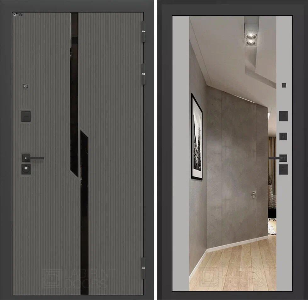 Изображение товара Входная дверь Labirintdoors Карбон 205x88см с зеркалом и двумя замками