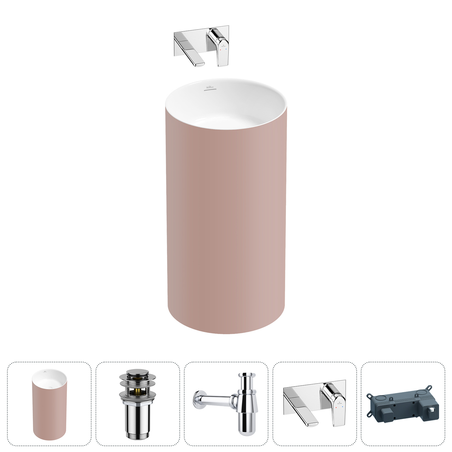 Изображение товара Раковина Wellsee chalice perfection 45см с антибактериальным покрытием розовая