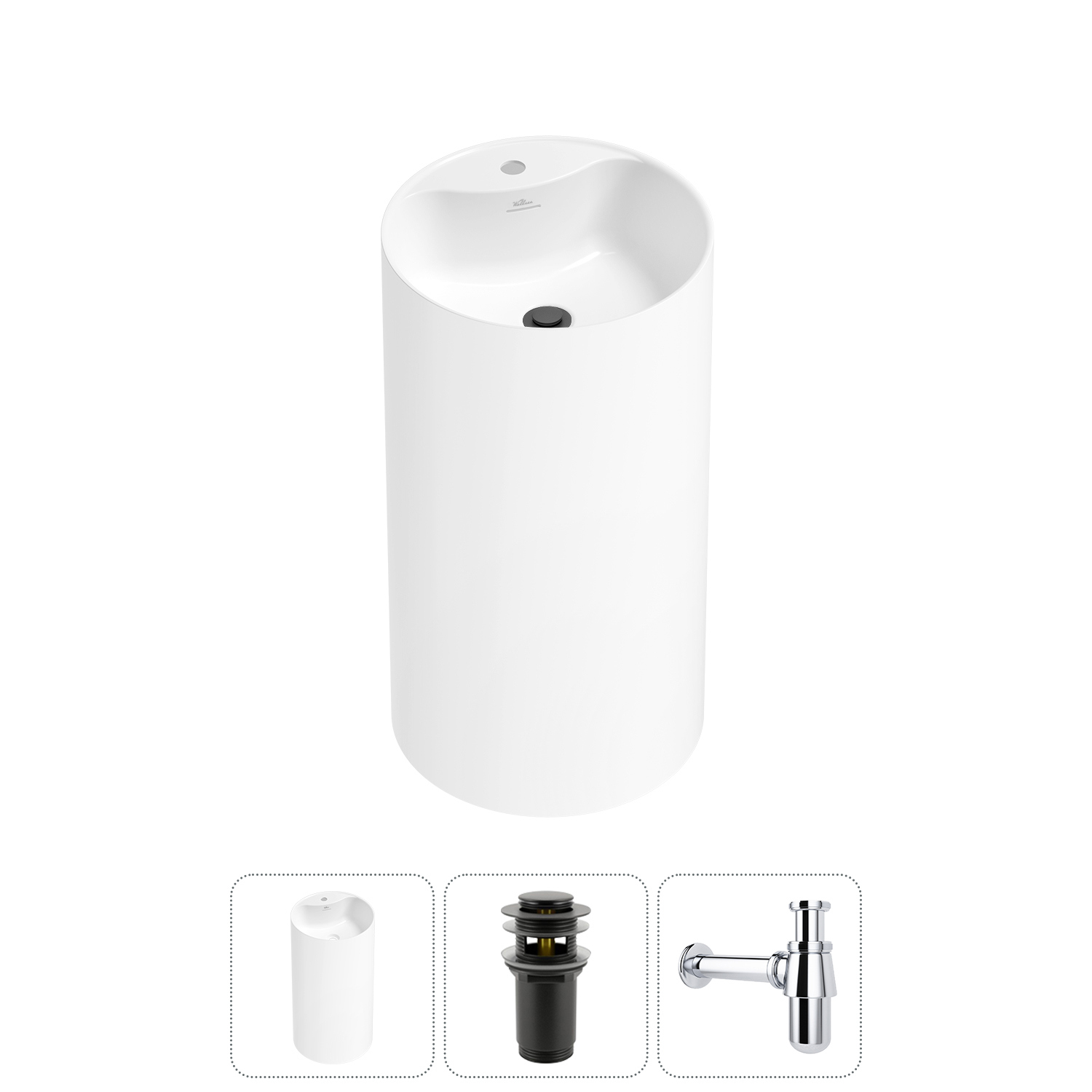 Изображение товара Раковина Wellsee chalice perfection 20212987R 45см цвет набора матовый черный