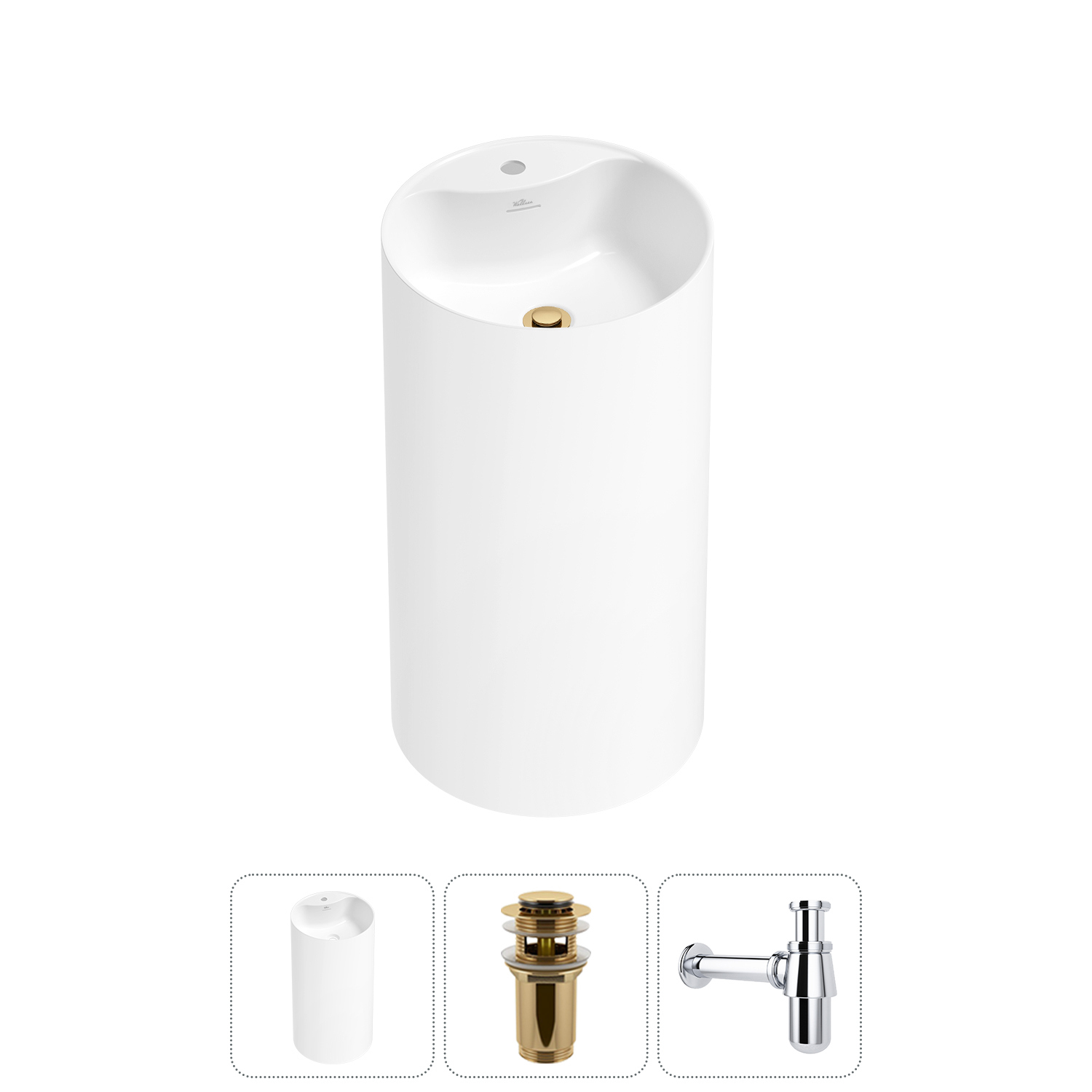 Изображение товара Раковина Wellsee chalice perfection 20212988R 45см цвет набора золото